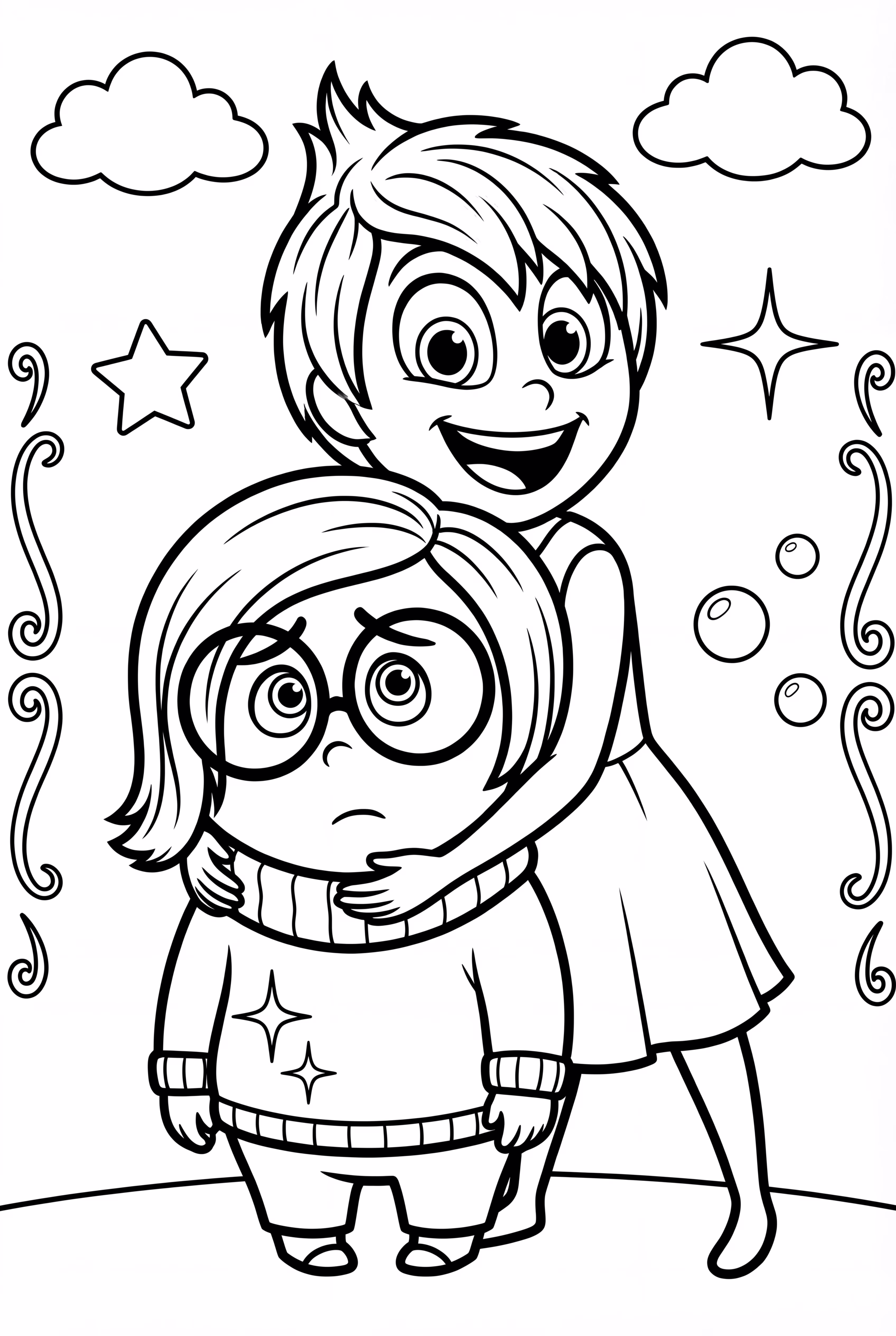 Inside Out Joy And Sadness Hugging