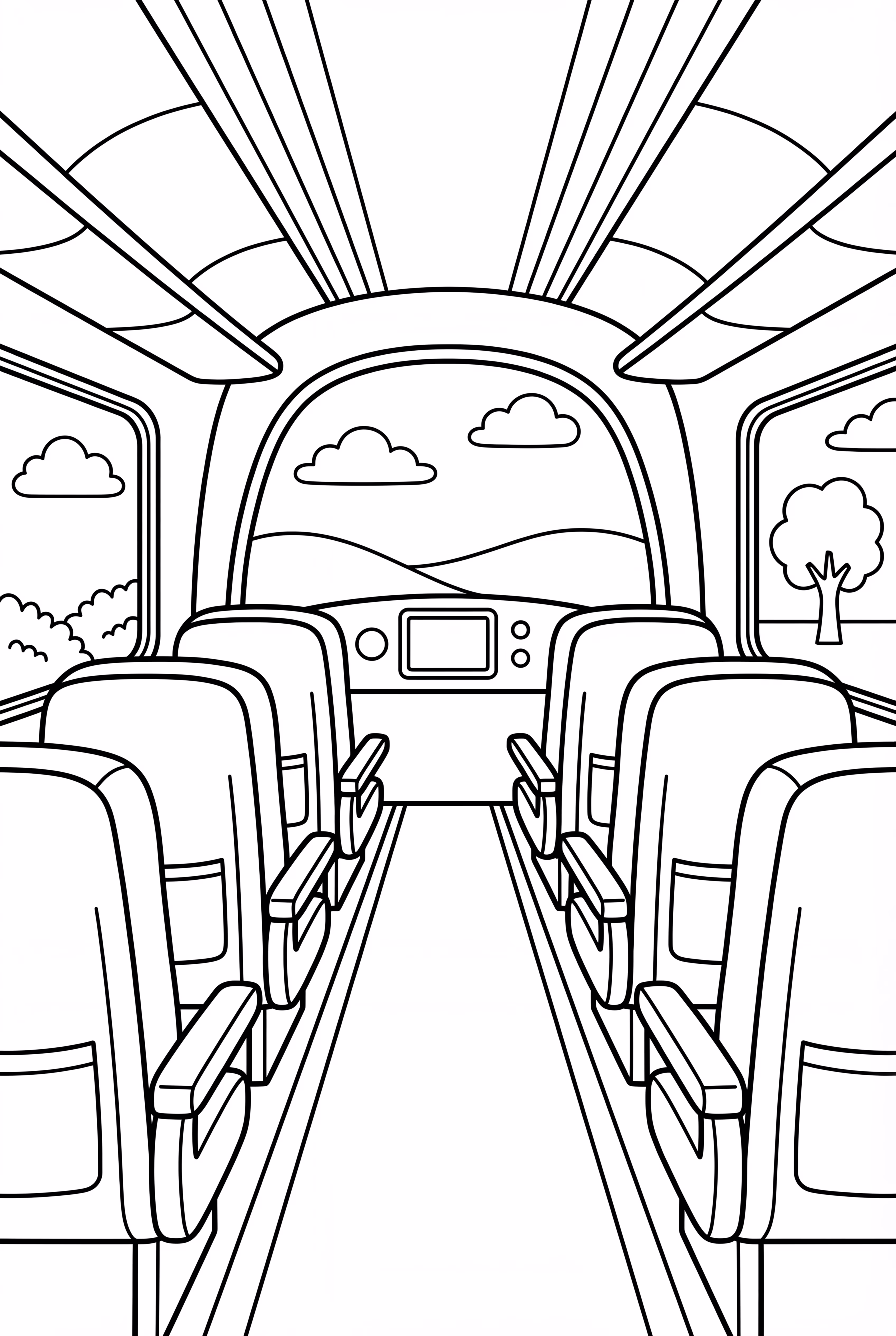 高速列车车厢内部