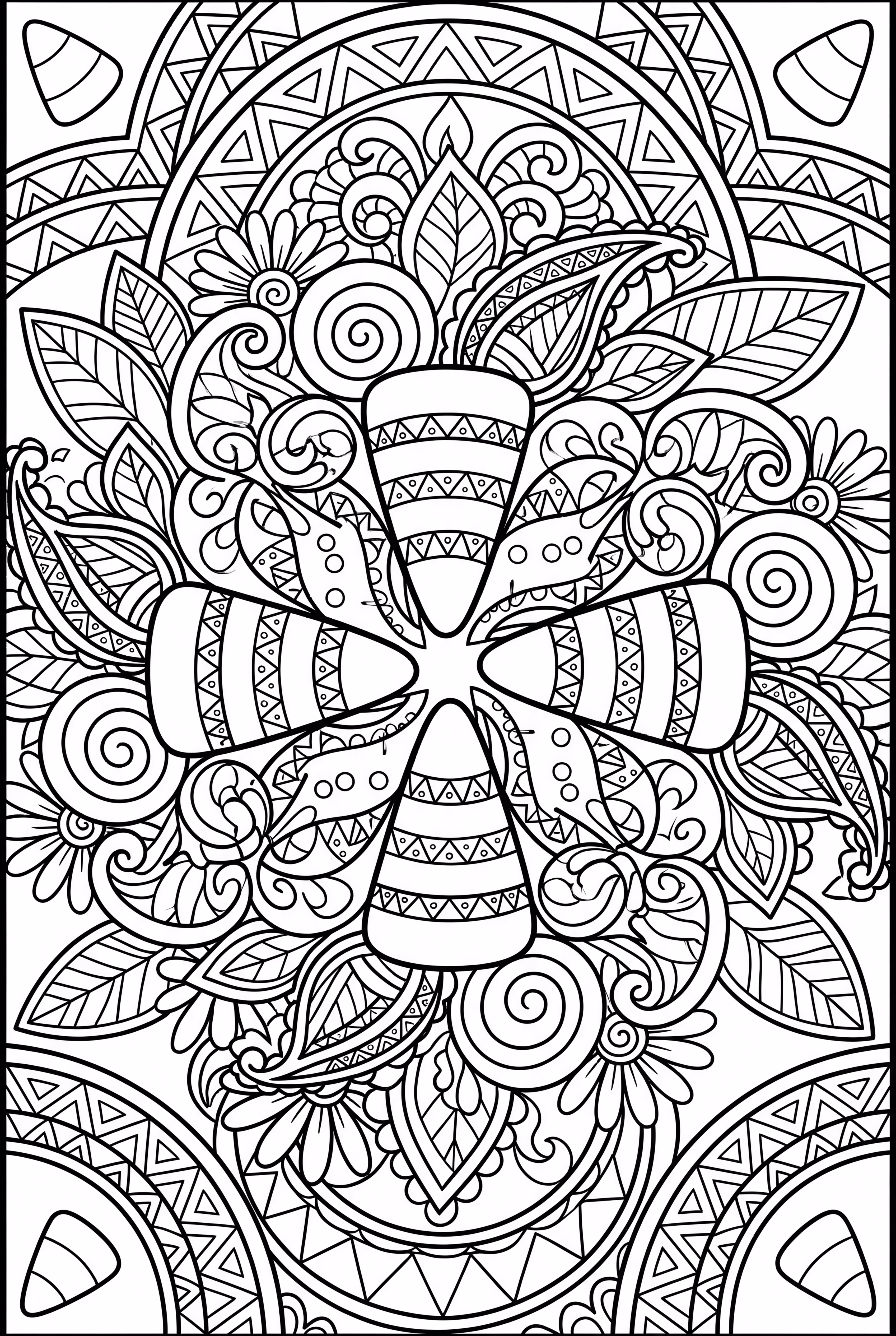 复杂的糖果玉米曼陀罗图案