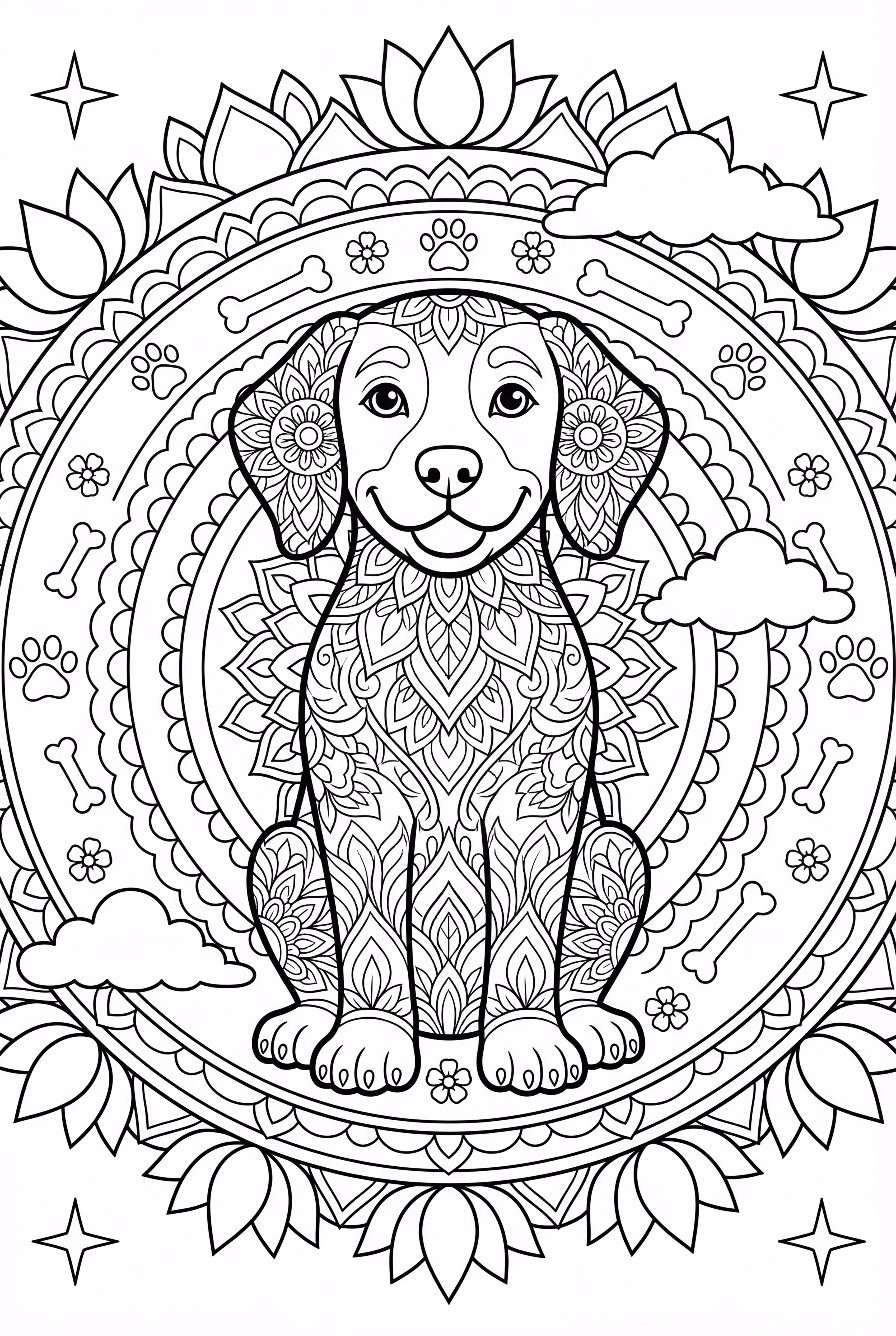 Intricate Dog Mandala Pattern