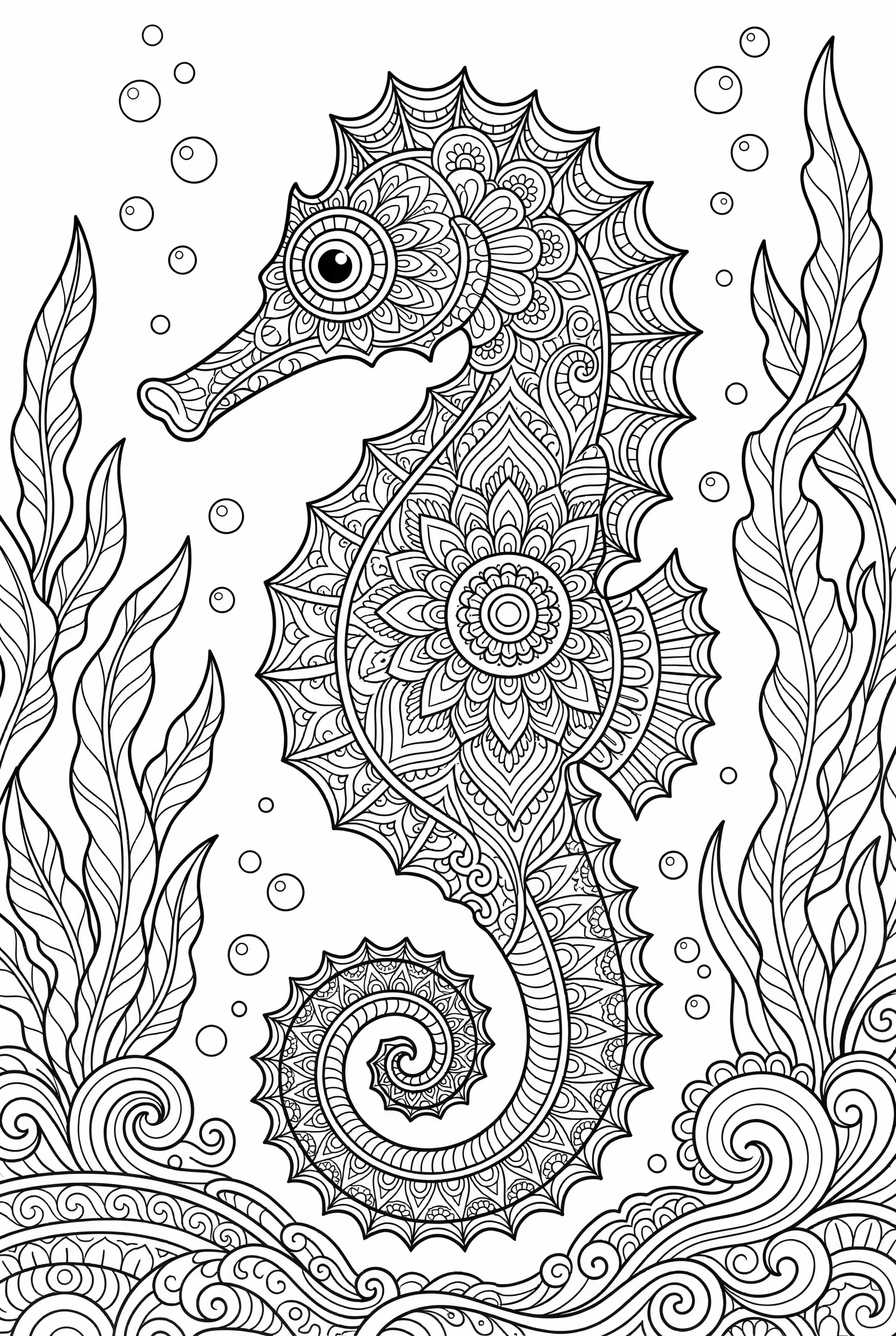 复杂曼陀罗海马图案