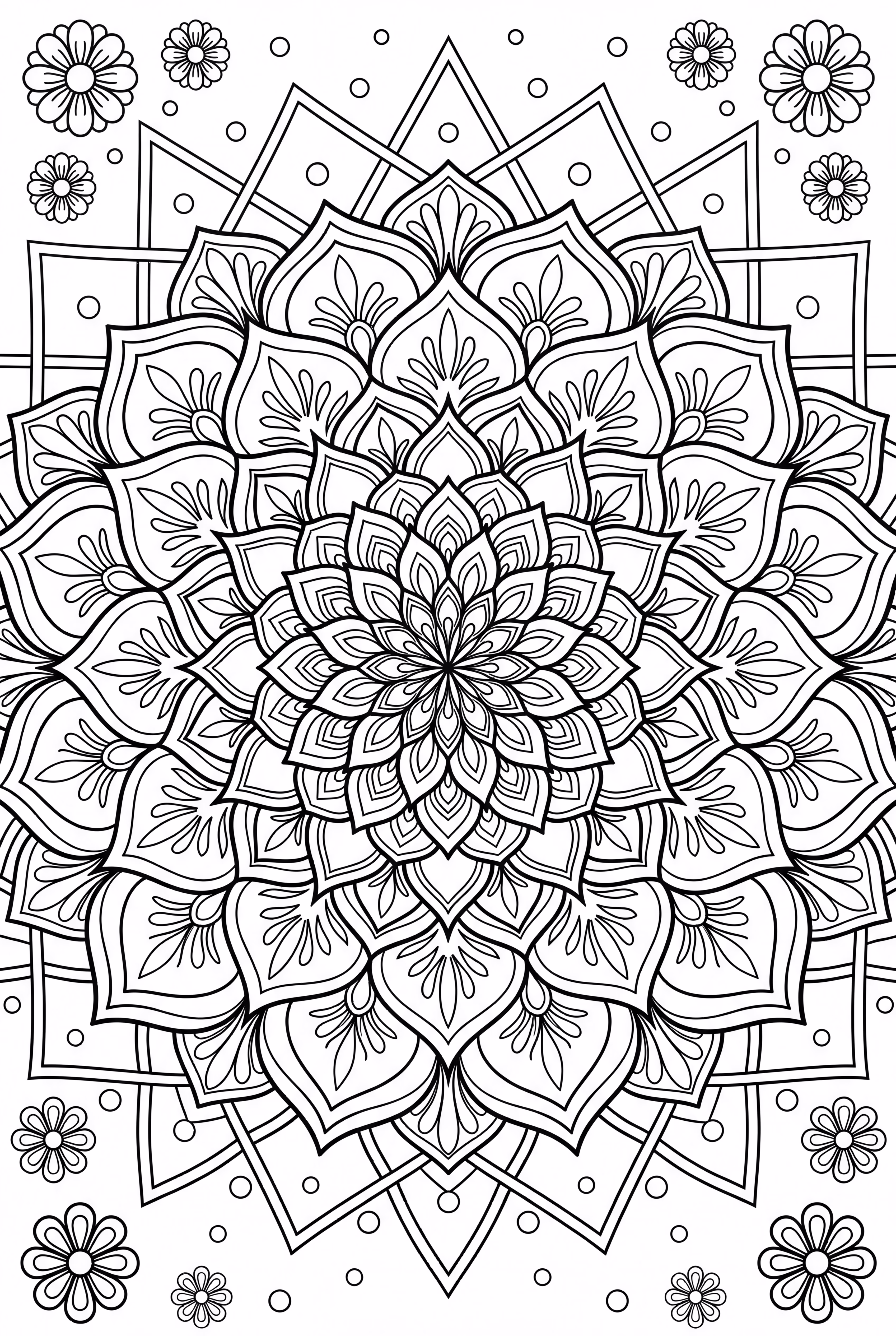 Mandala Intricado com uma Frase para Alívio do Estresse