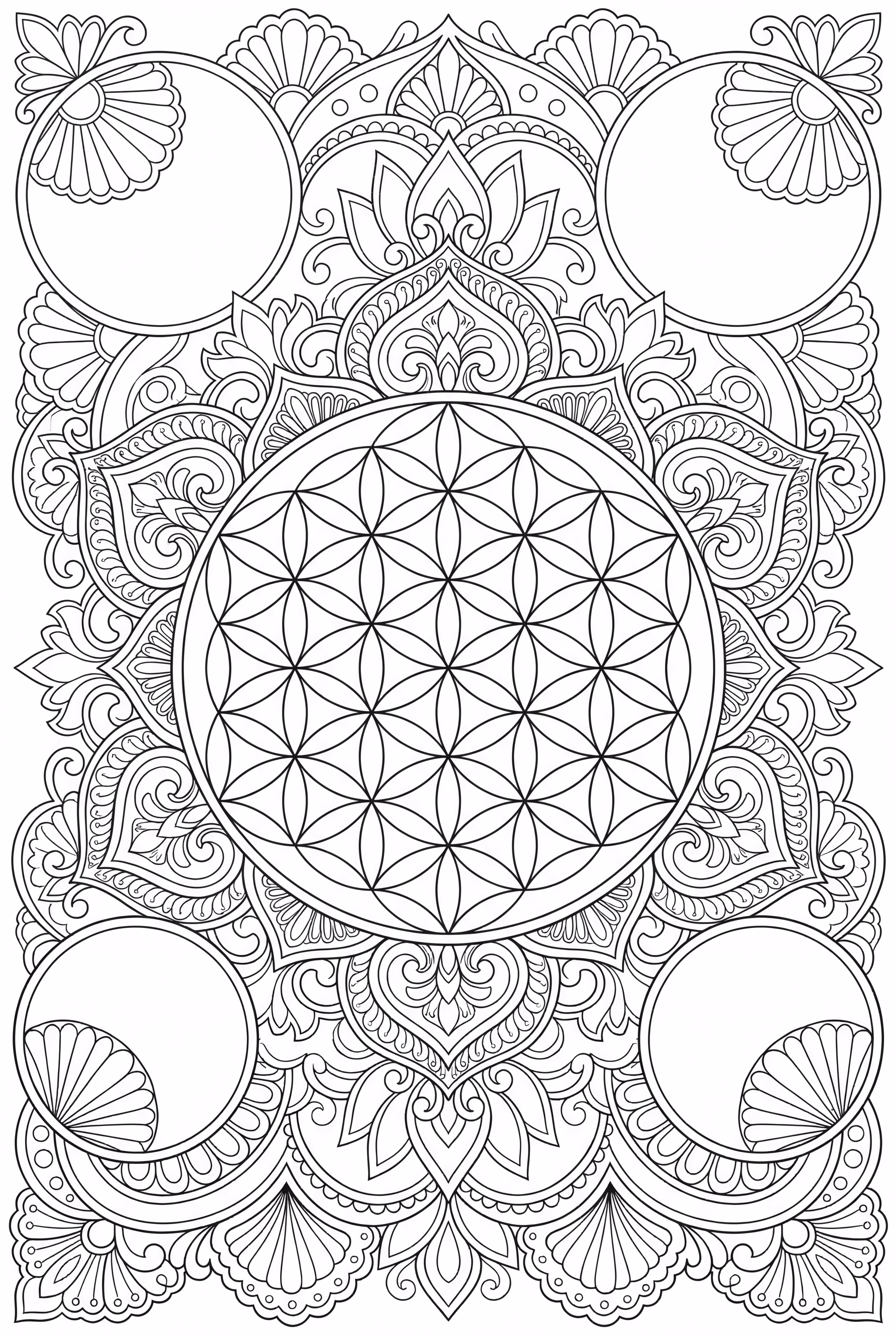 Intricate Mindfulness Flower Of Life Mandala