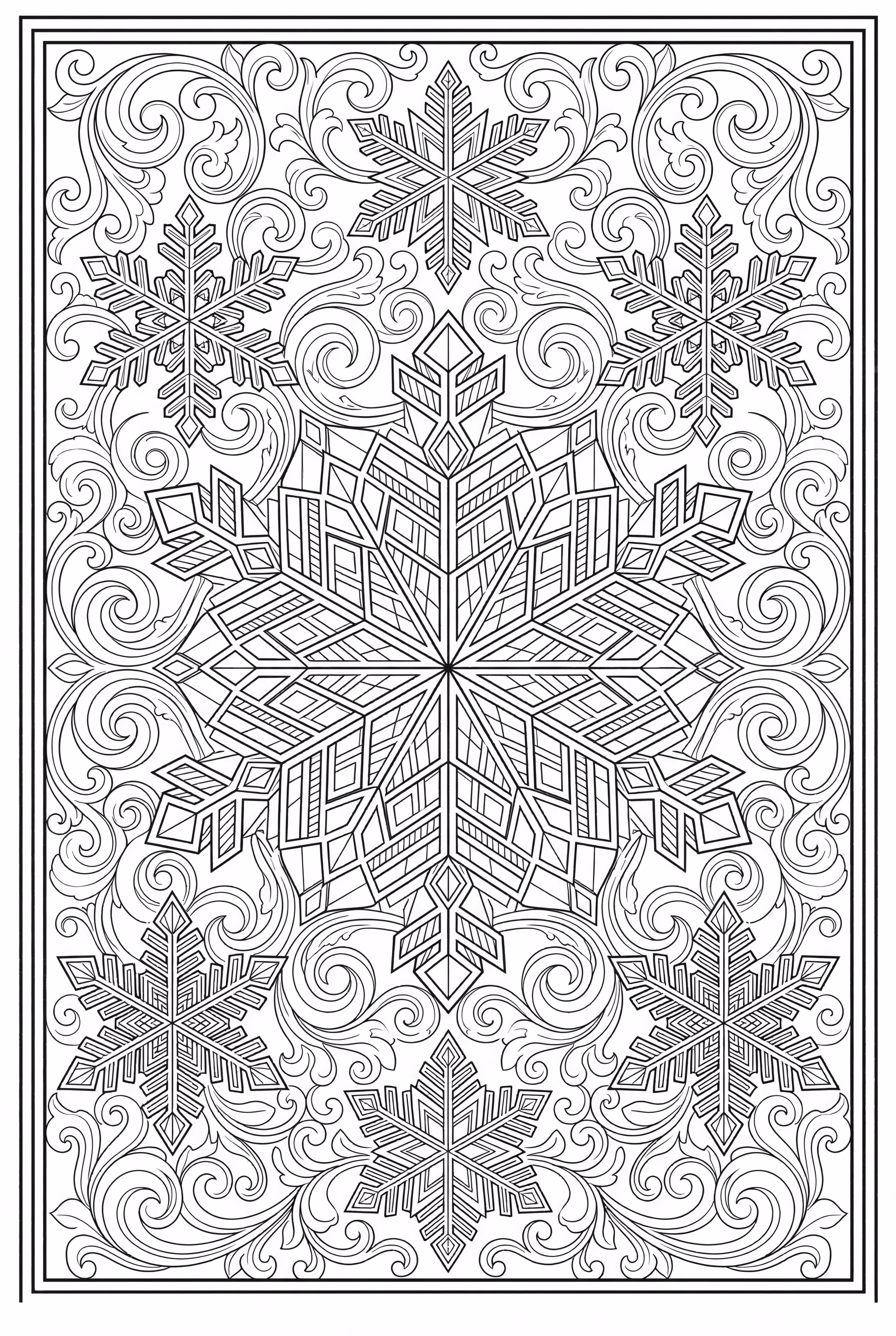Intricate Snowflake Mandala