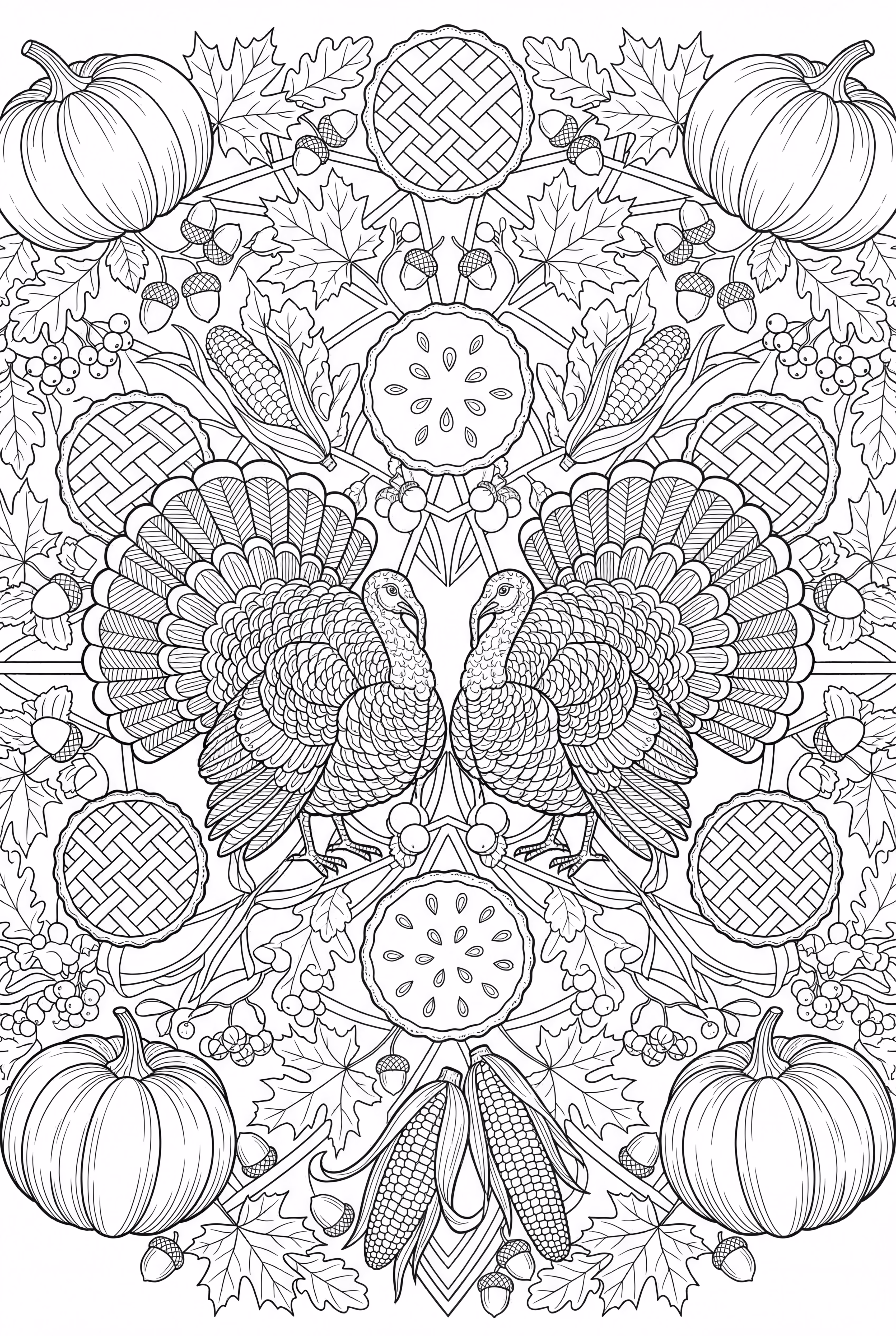 Motif Mandala Complexe de Thanksgiving