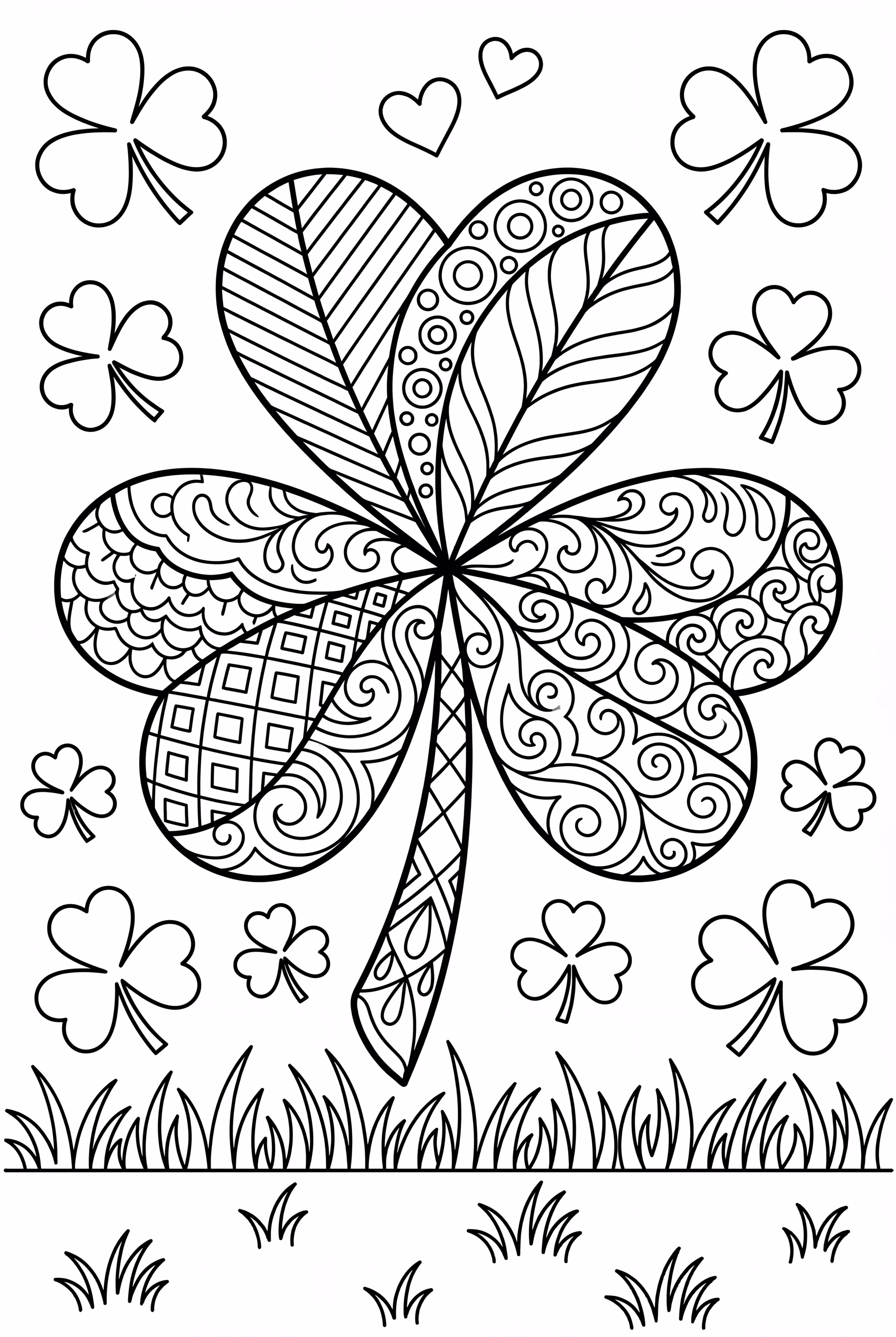 Patrón Intricado Zentangle de Trébol