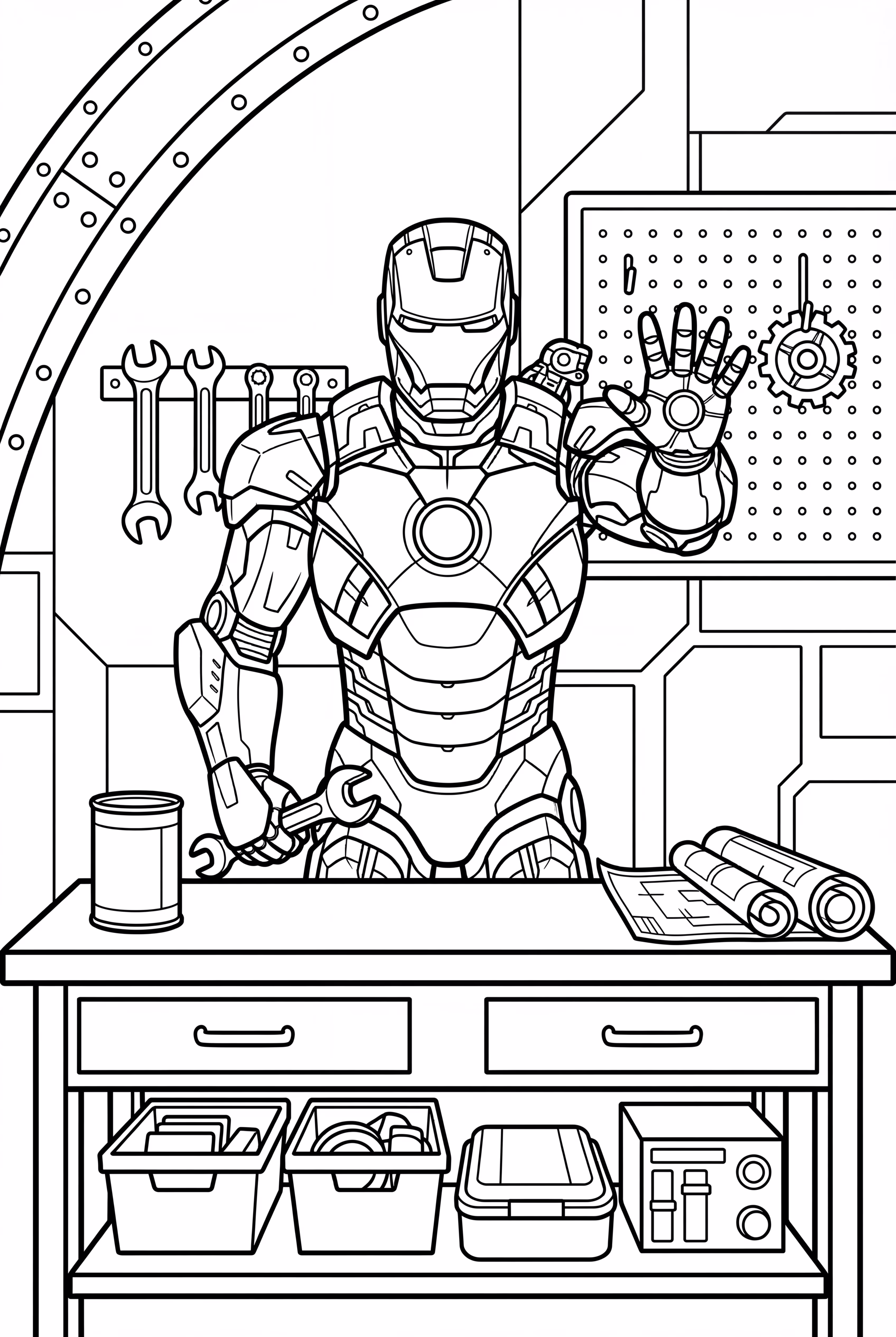 Iron Man in His Lab Working