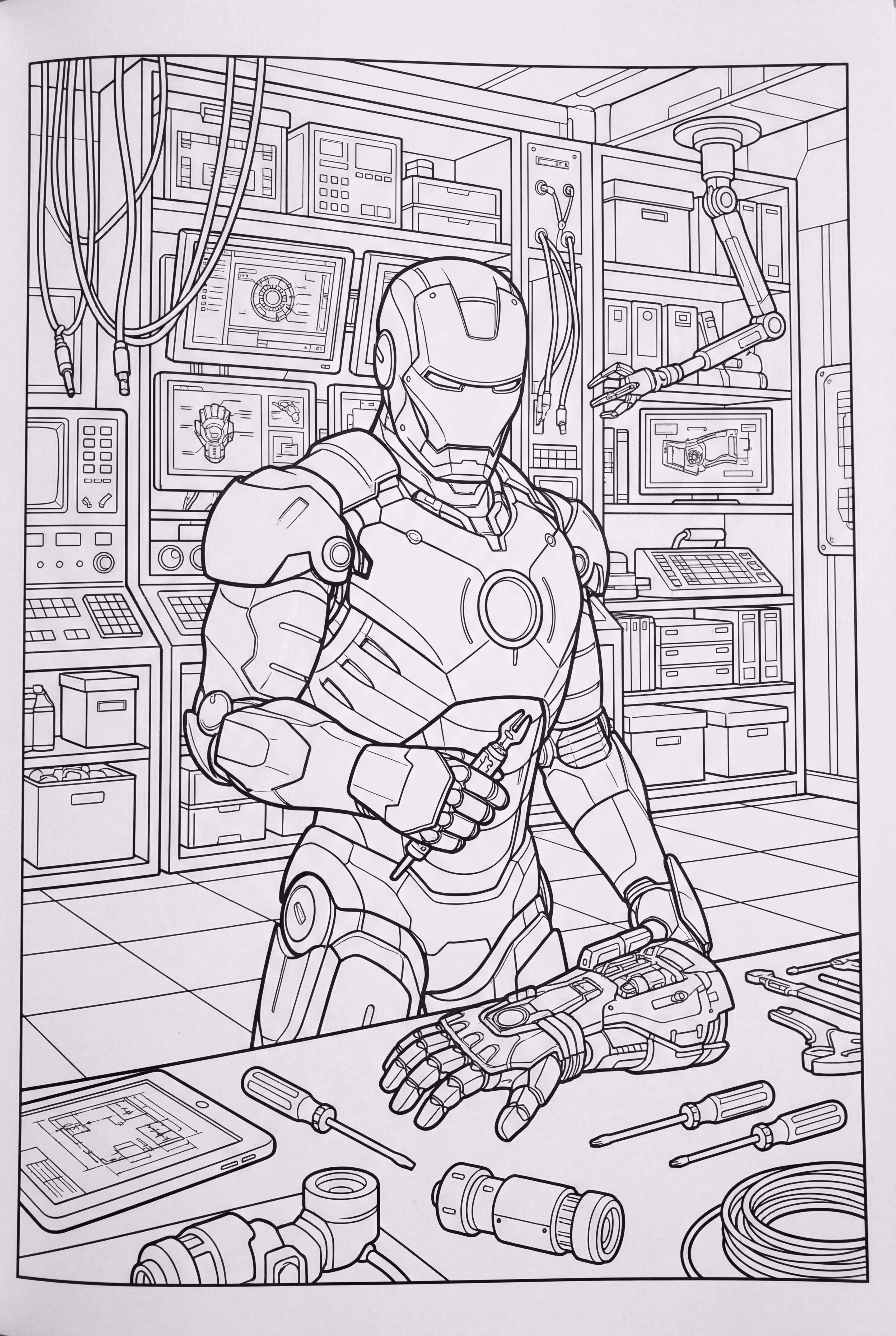 Iron Man in His Lab Working