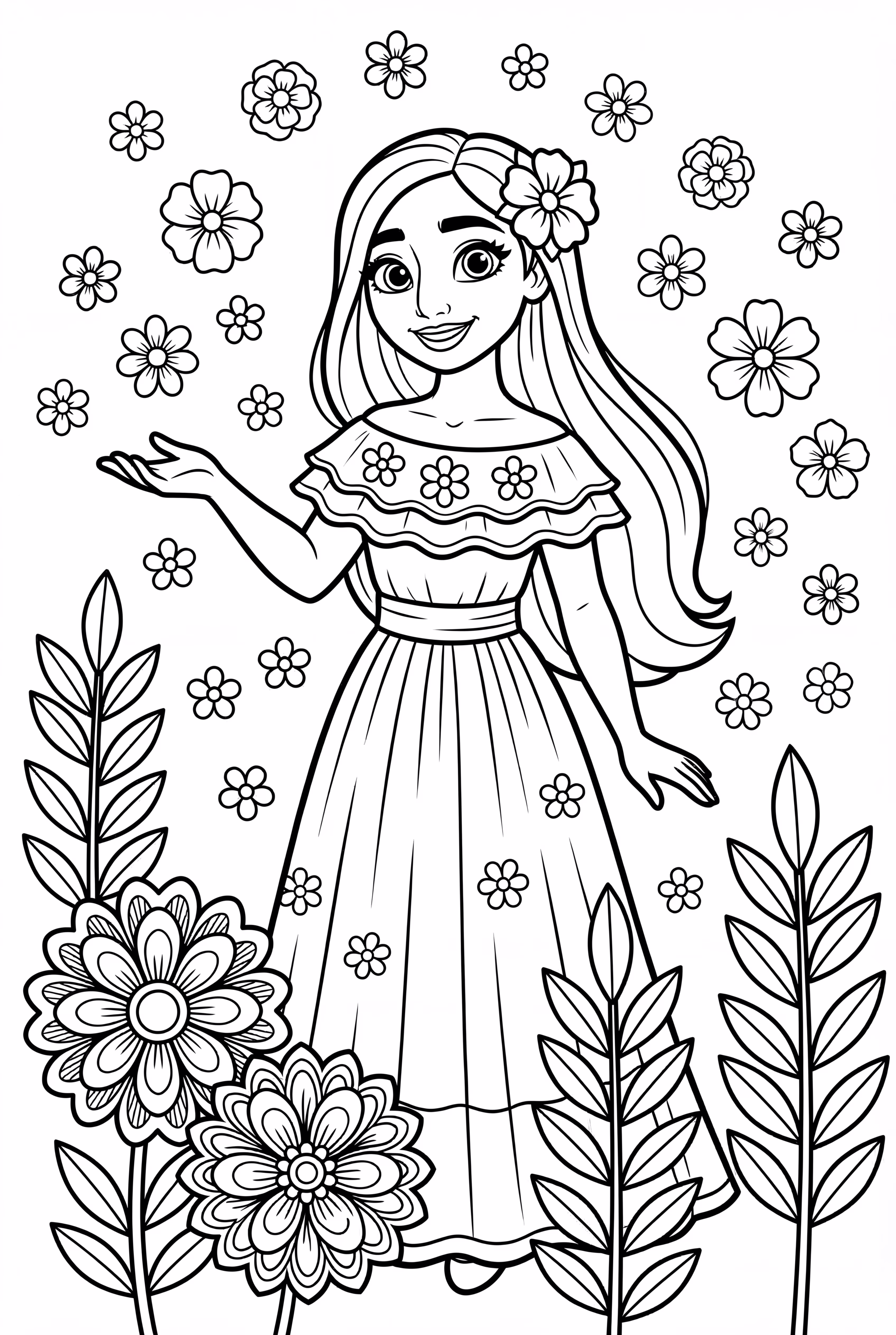 Isabella Encanto Surrounded By Blooming Flowers