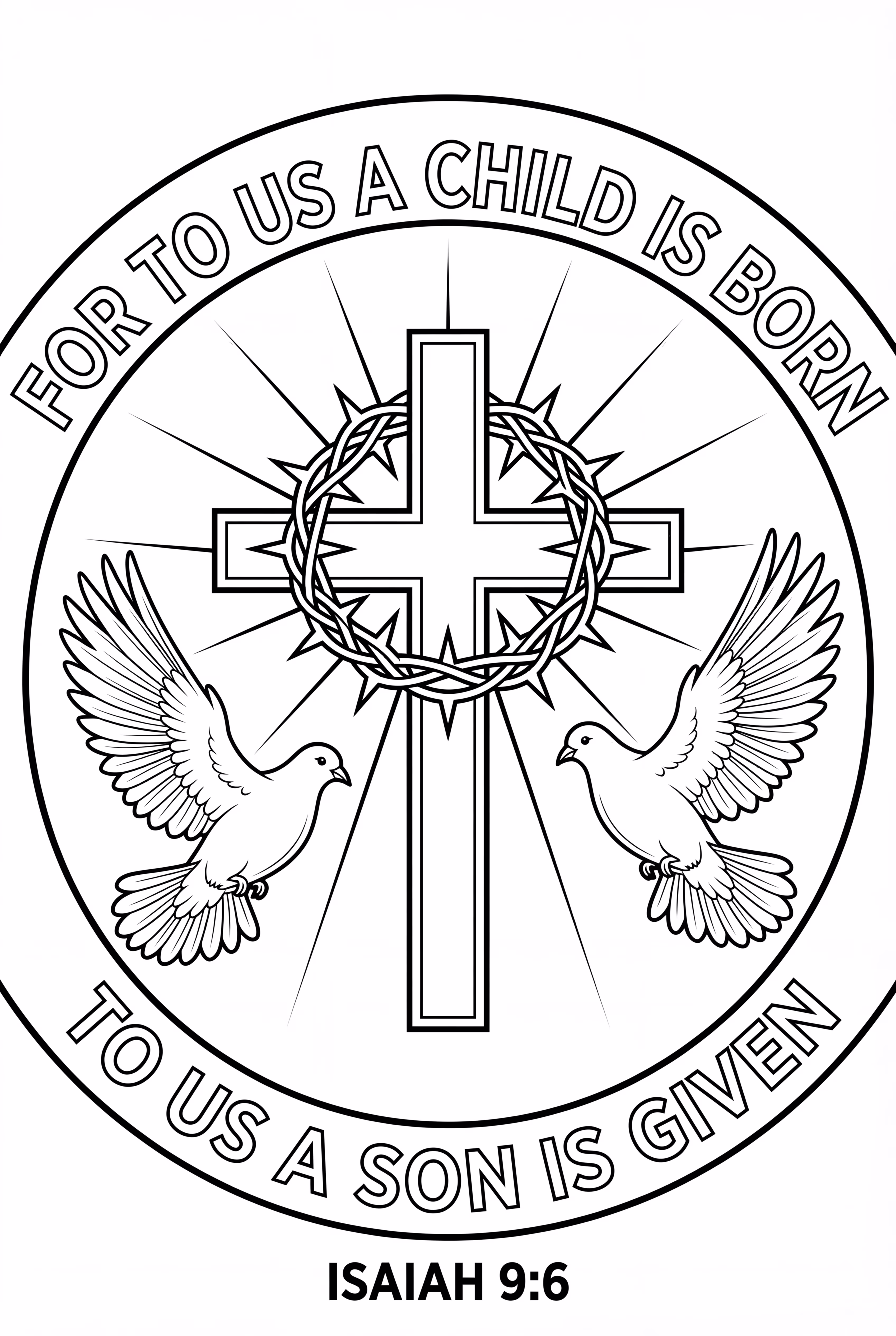 Isaiah 9 6 Verse Around A Cross With Thorns