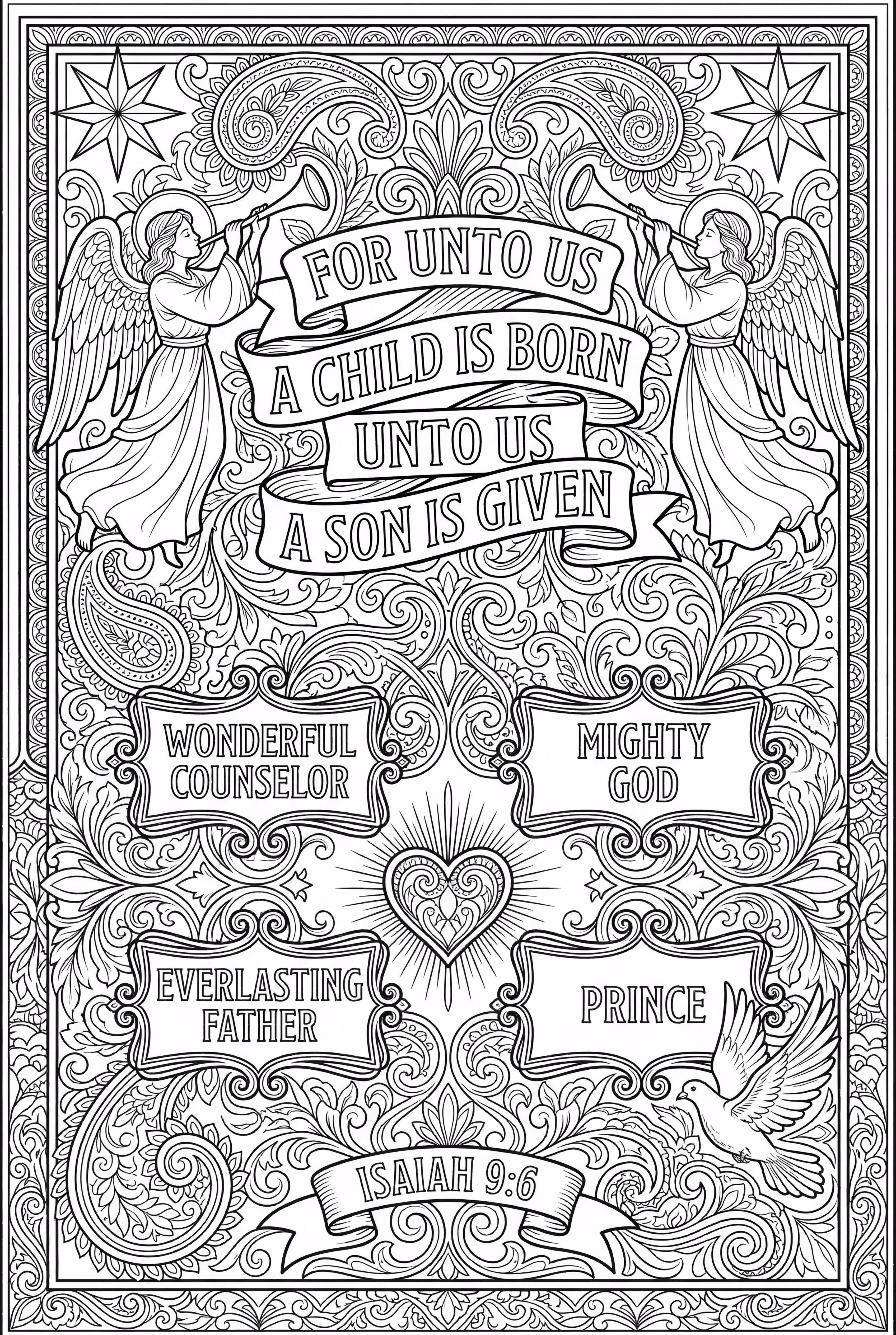 Isaías 9 6 Con Los Cuatro Títulos Y Símbolos