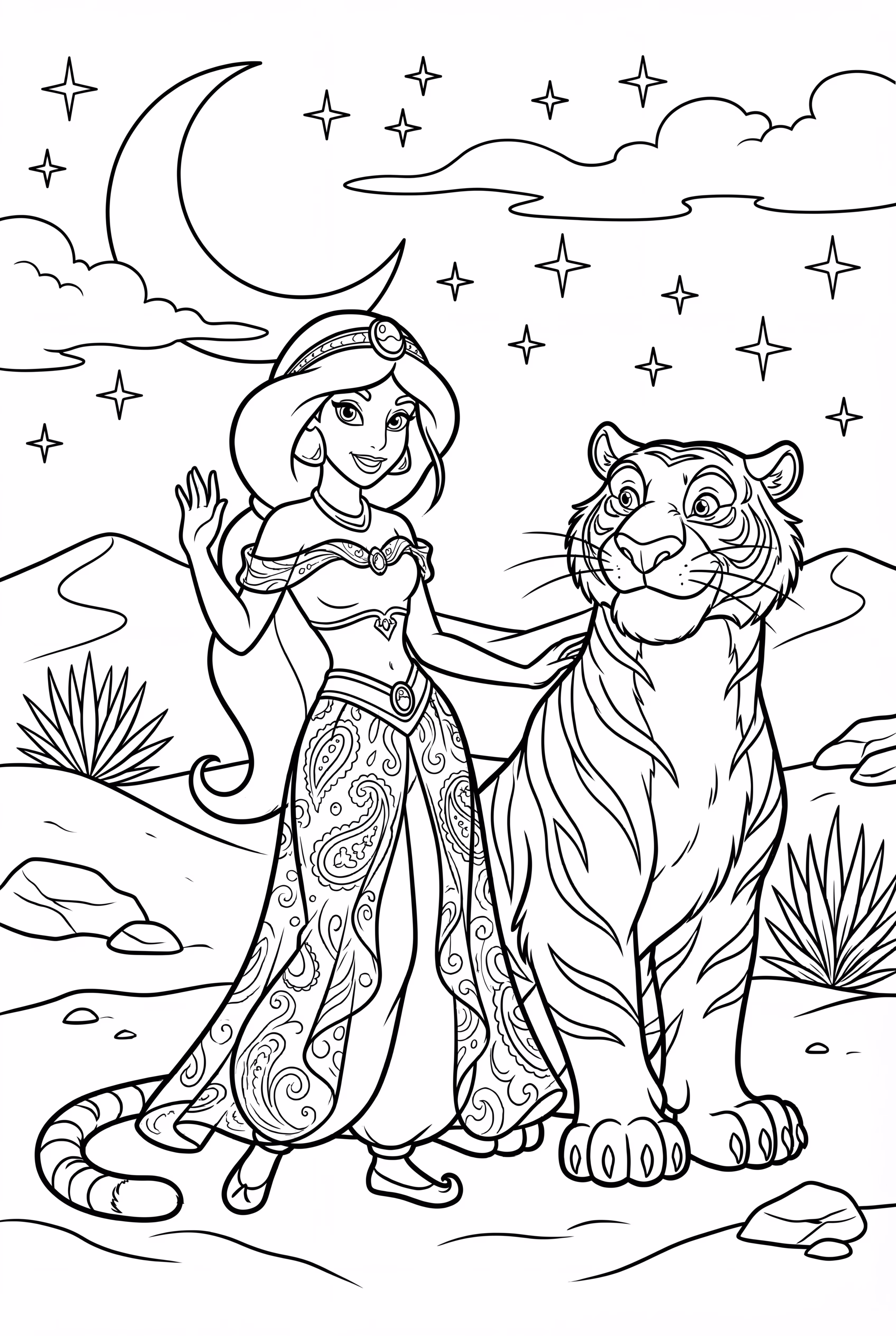 Jasmine and Rajah in the Desert Night