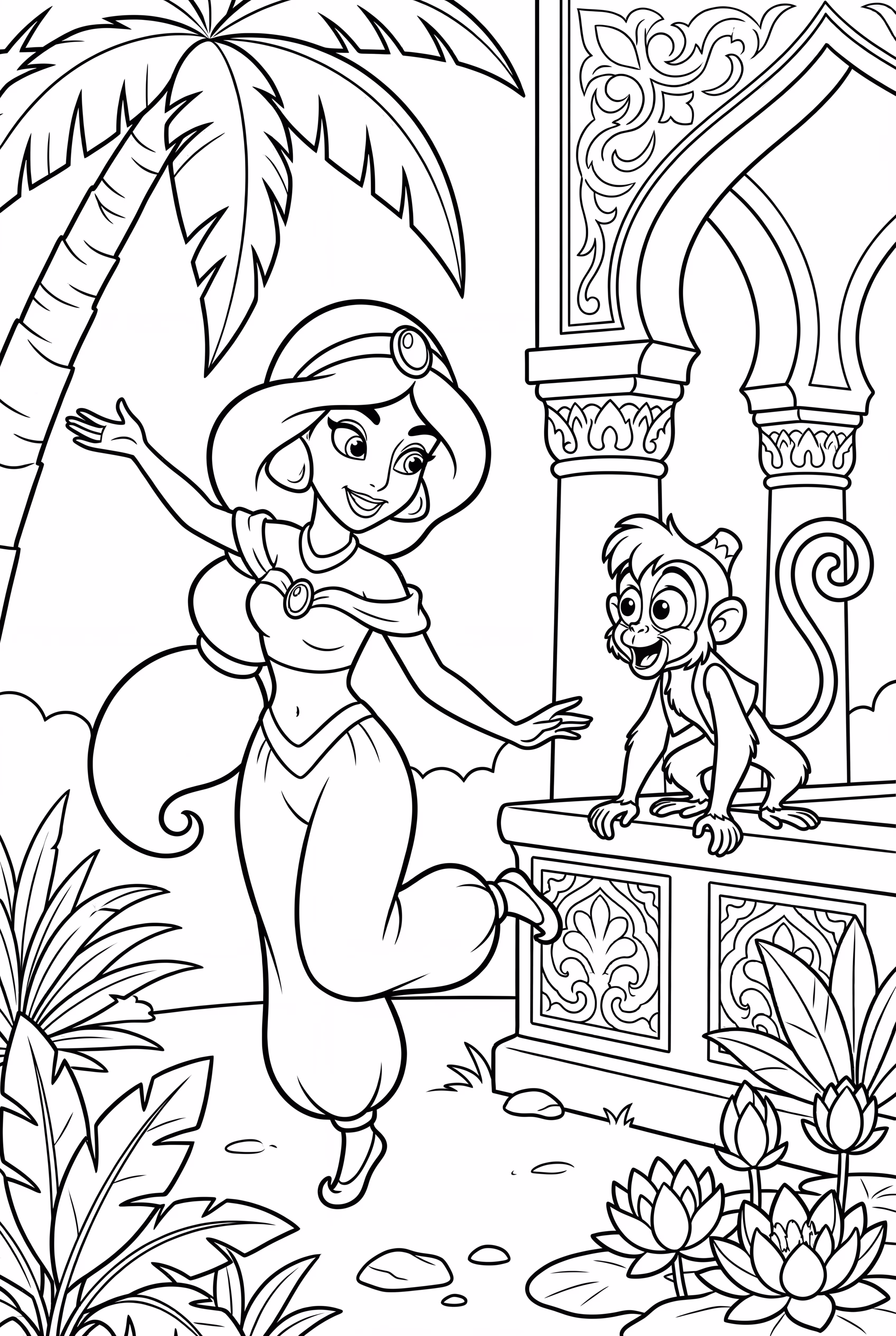 Jasmine Playing with Monkey Abu