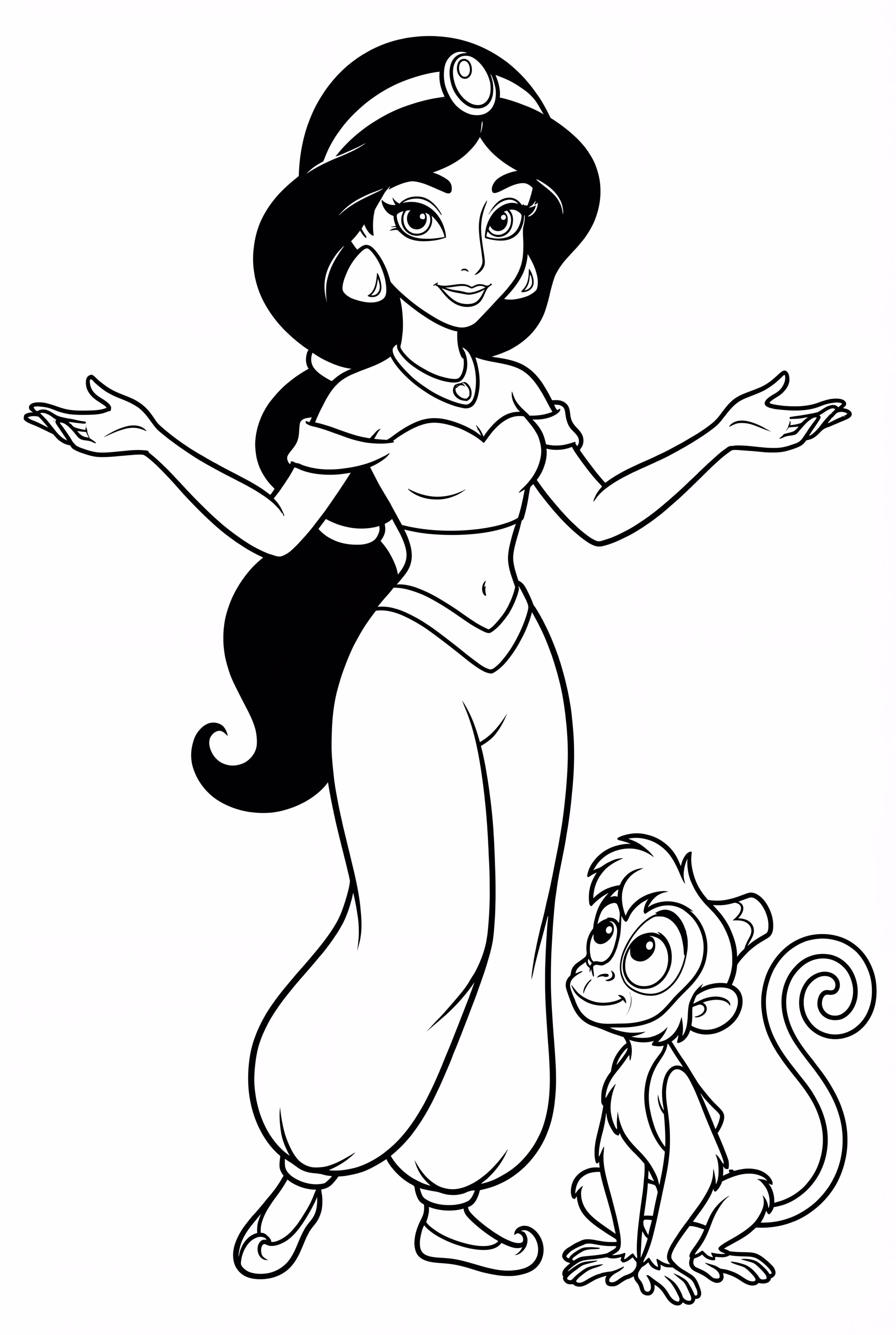 Jasmine Playing with Monkey Abu