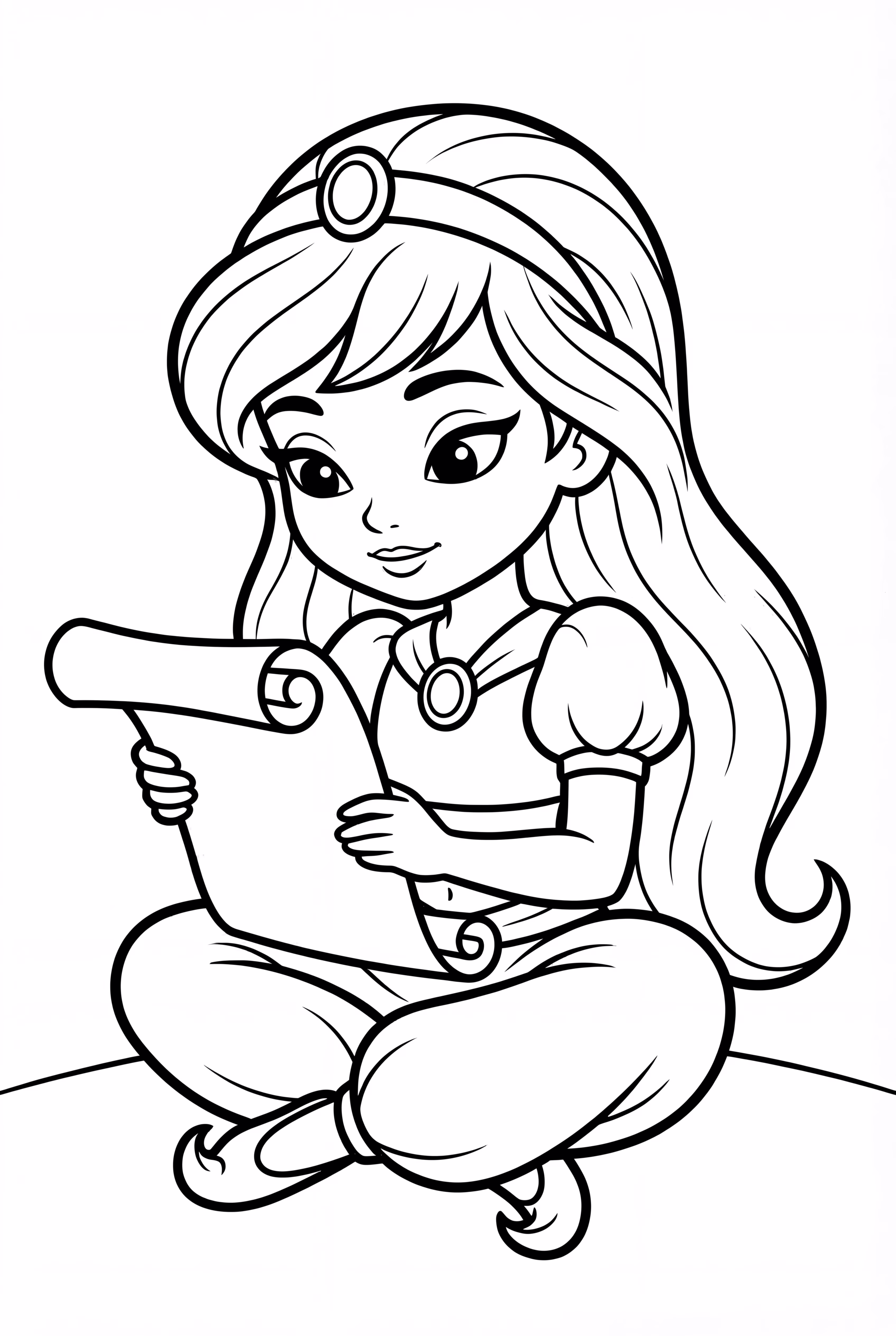 Jasmine Reading Ancient Scrolls