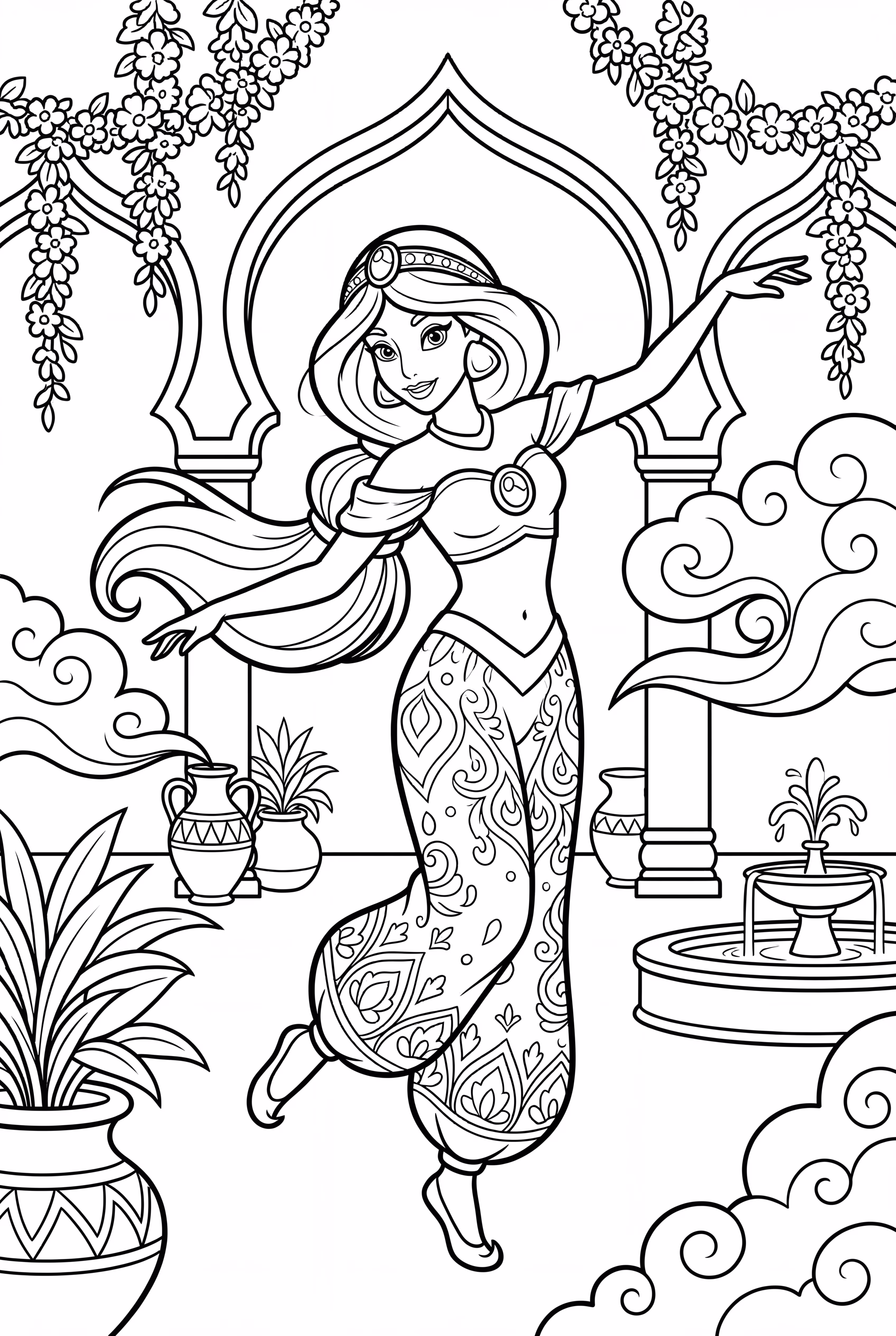 Jasmine Swirling in Silk Dresses