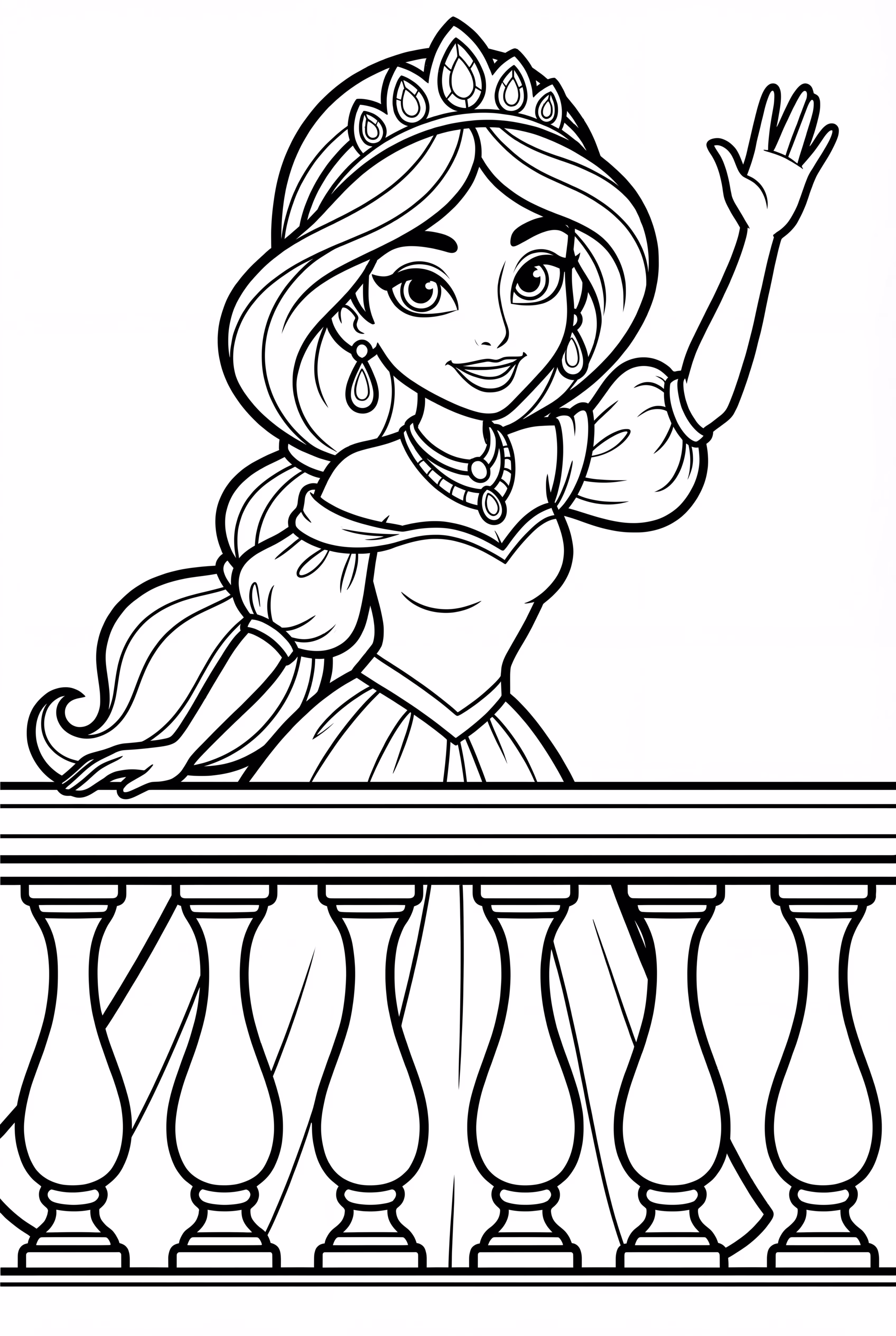 Jasmine Waving from Palace Balcony