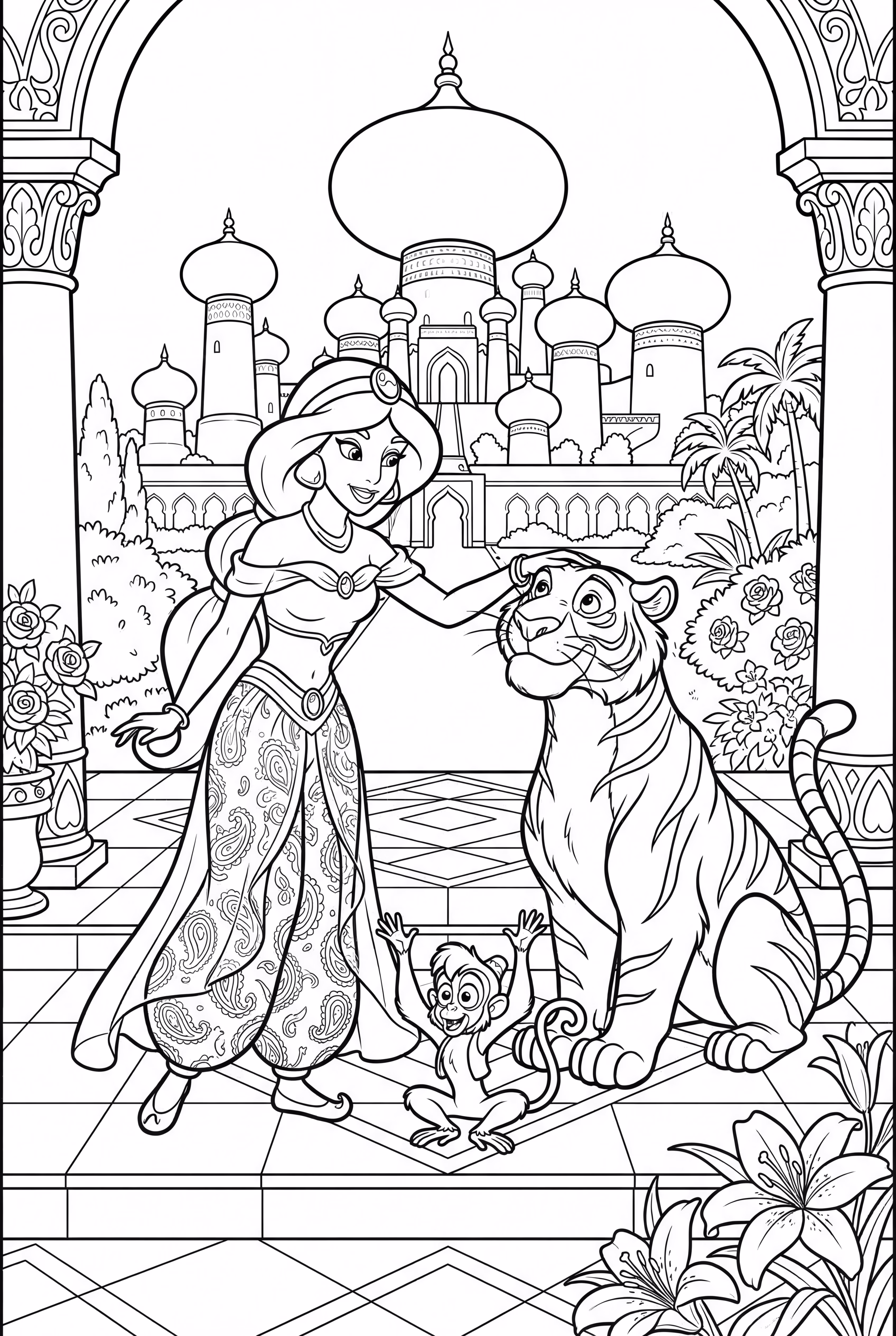 Jasmine with Abu and Rajah