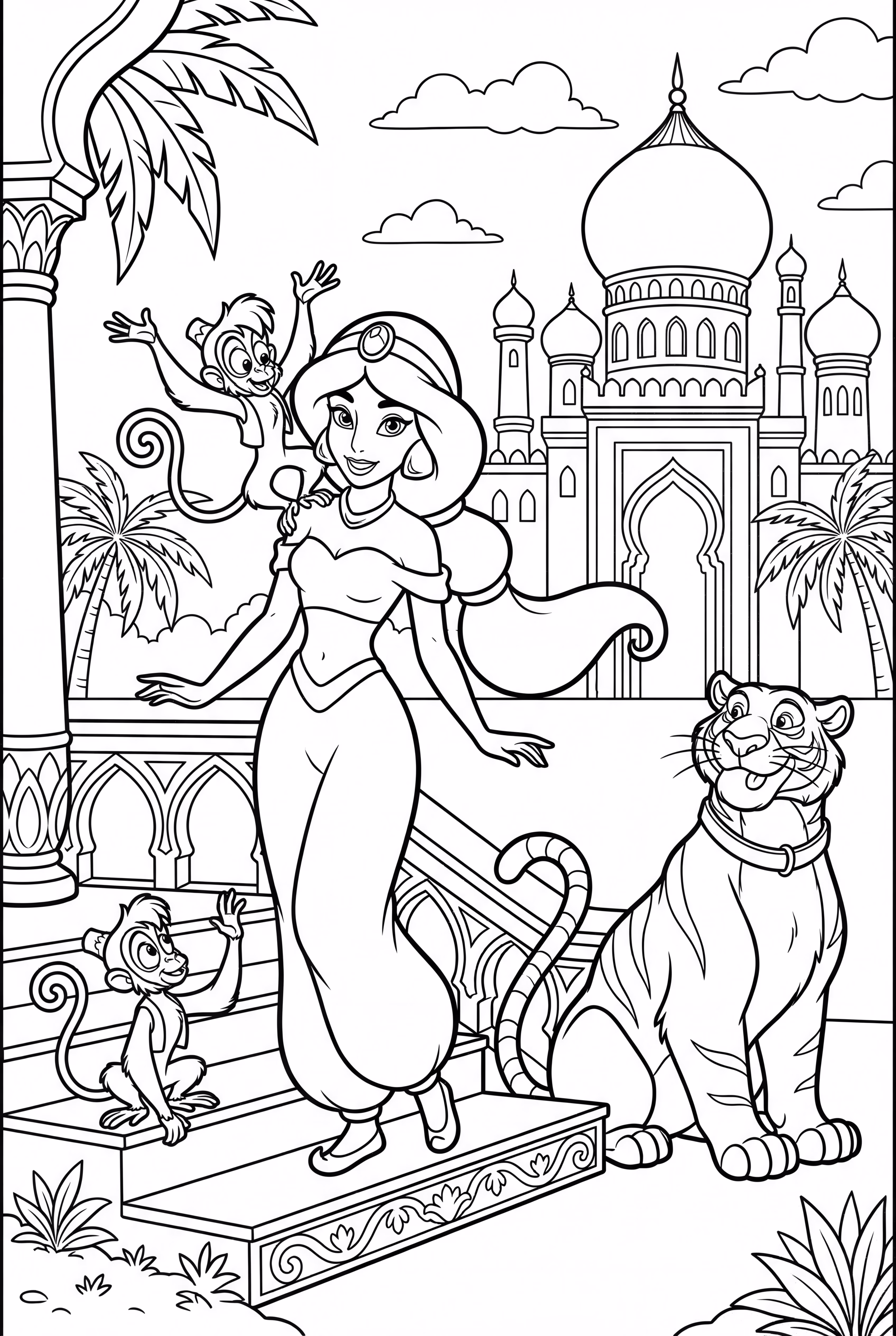 Jasmine with Abu and Rajah