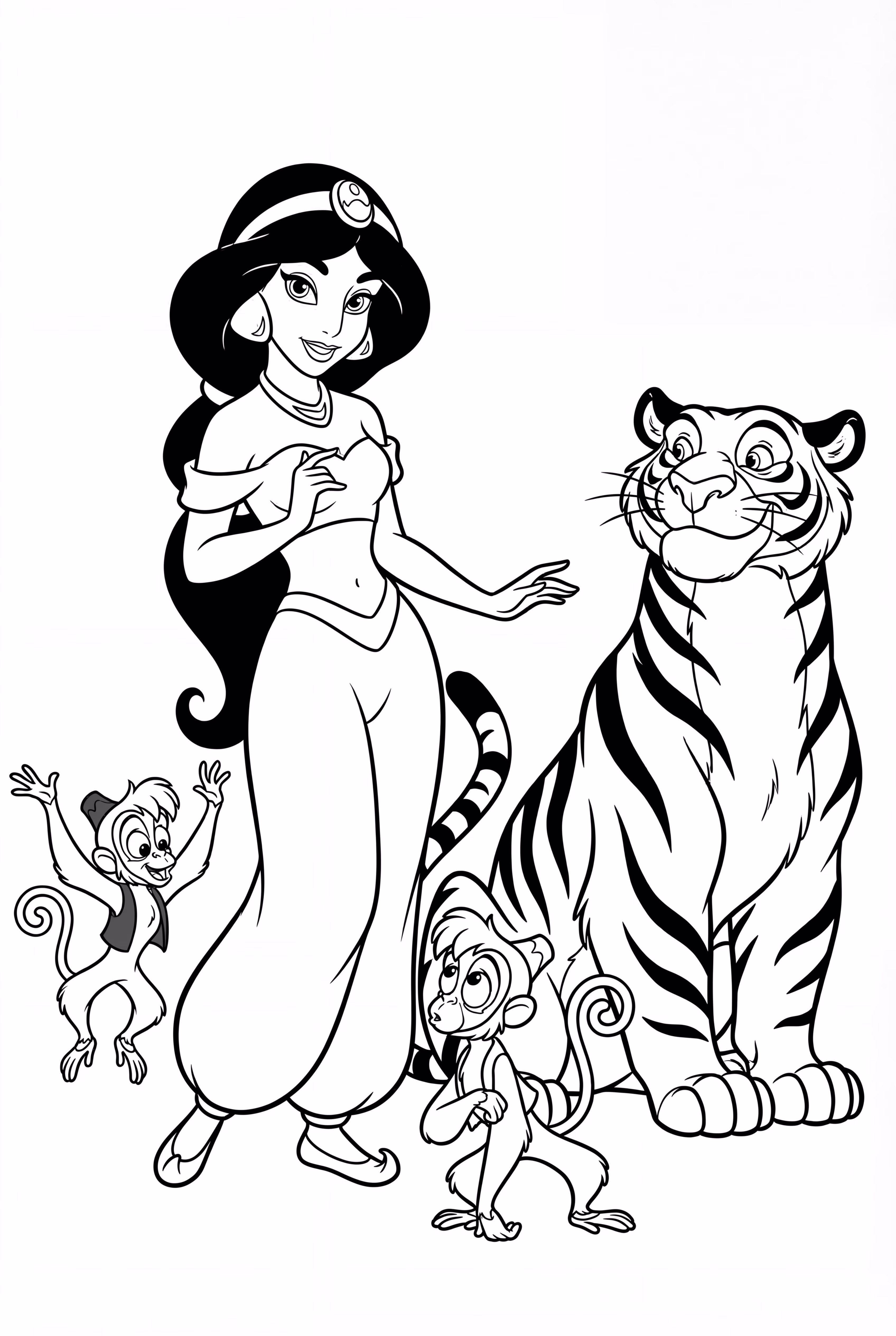 Jasmine with Abu and Rajah