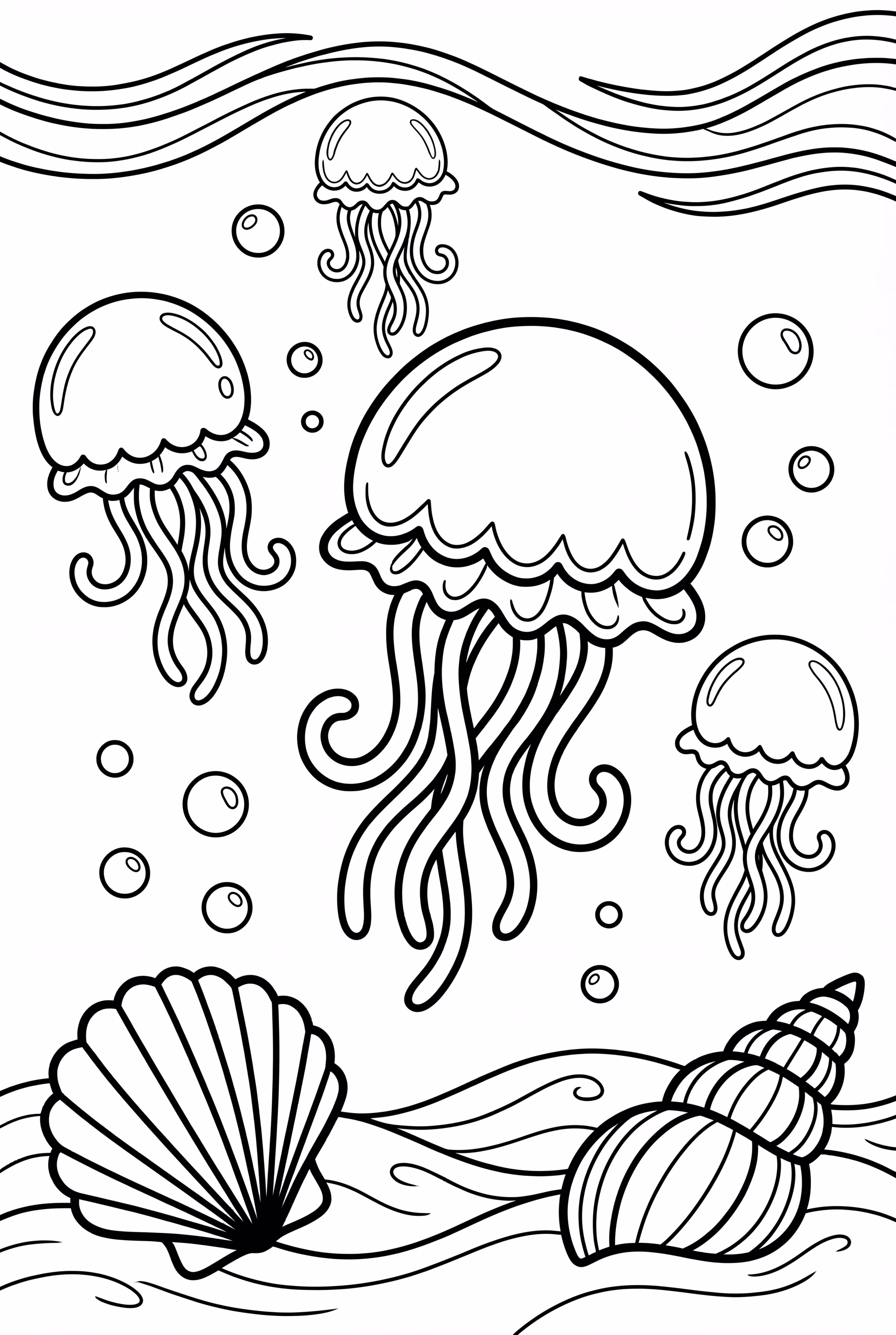 Jellyfish Swarm Under The Sea