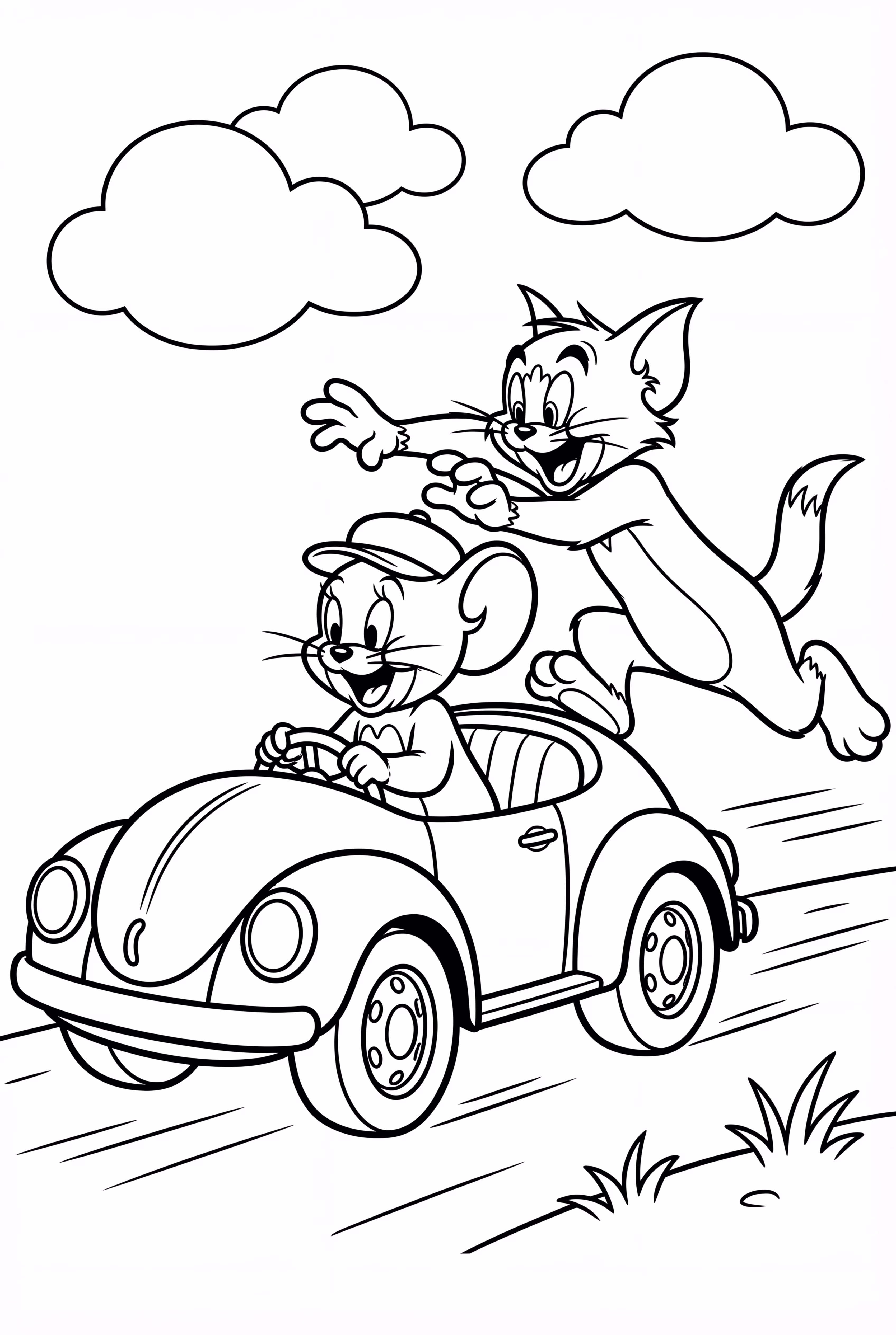 Jerry Driving A Toy Car From Tom