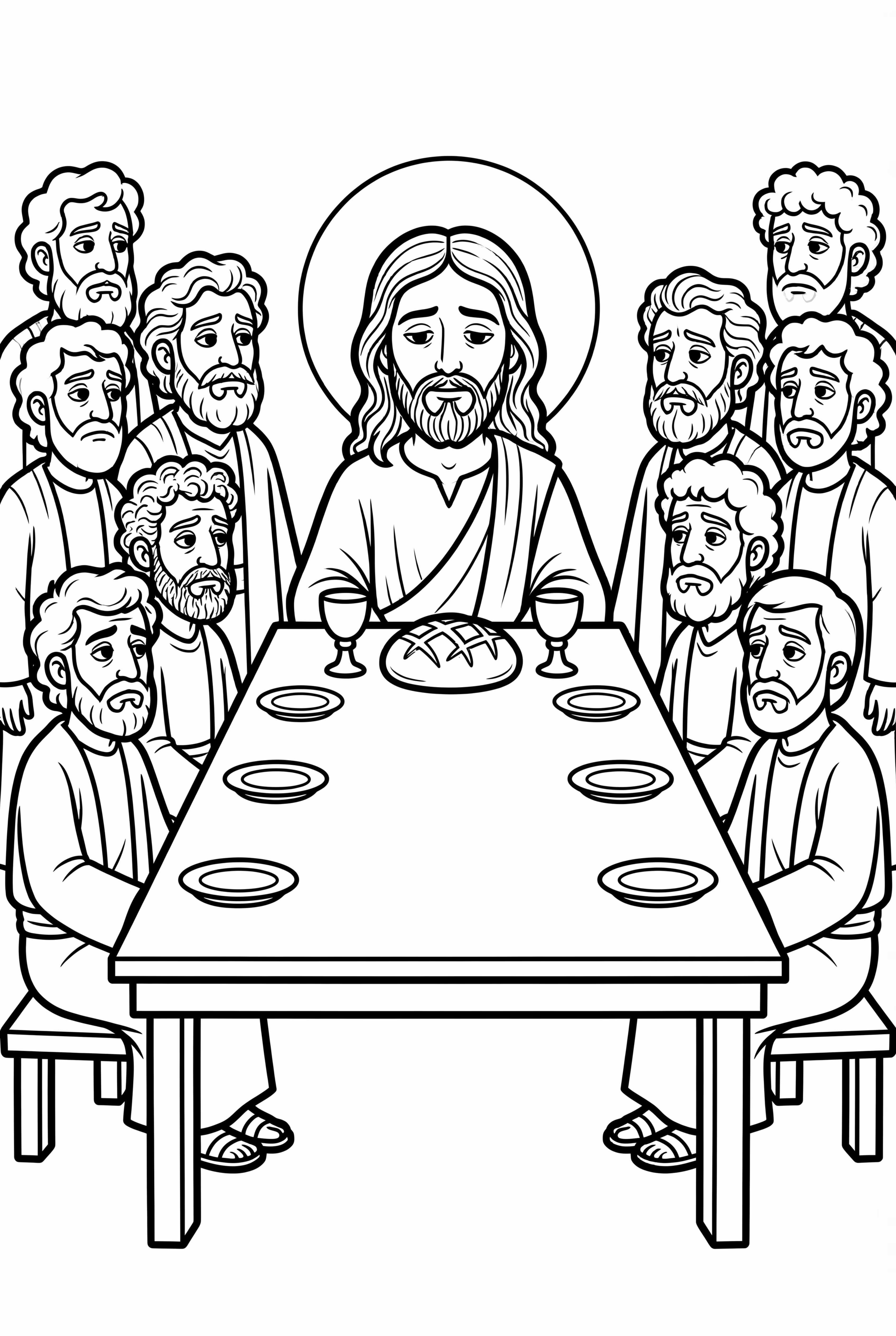 Jesus Christ At The Last Supper Table