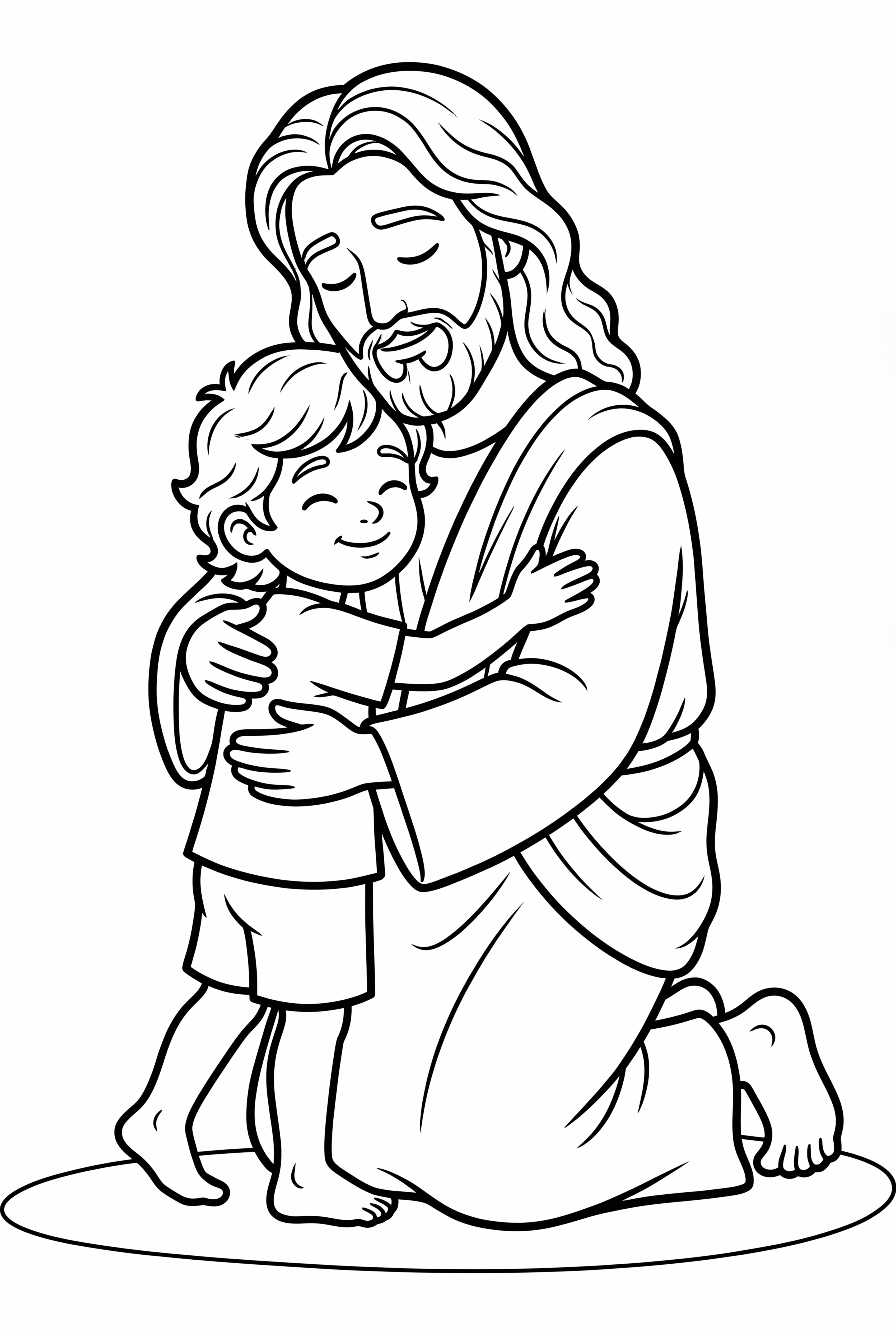 Jesus Hugging A Child