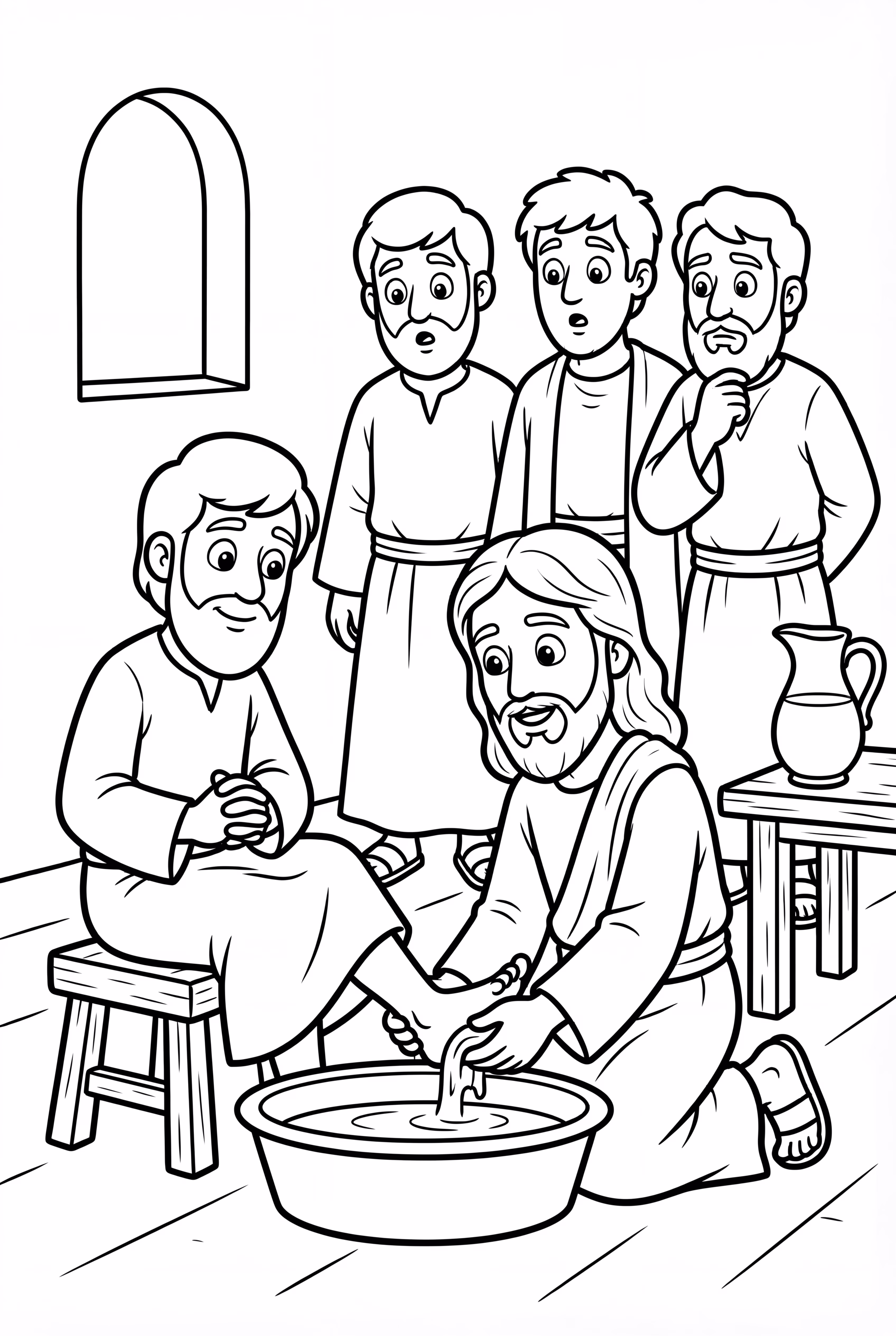 Jesús Lavando los Pies a los Discípulos