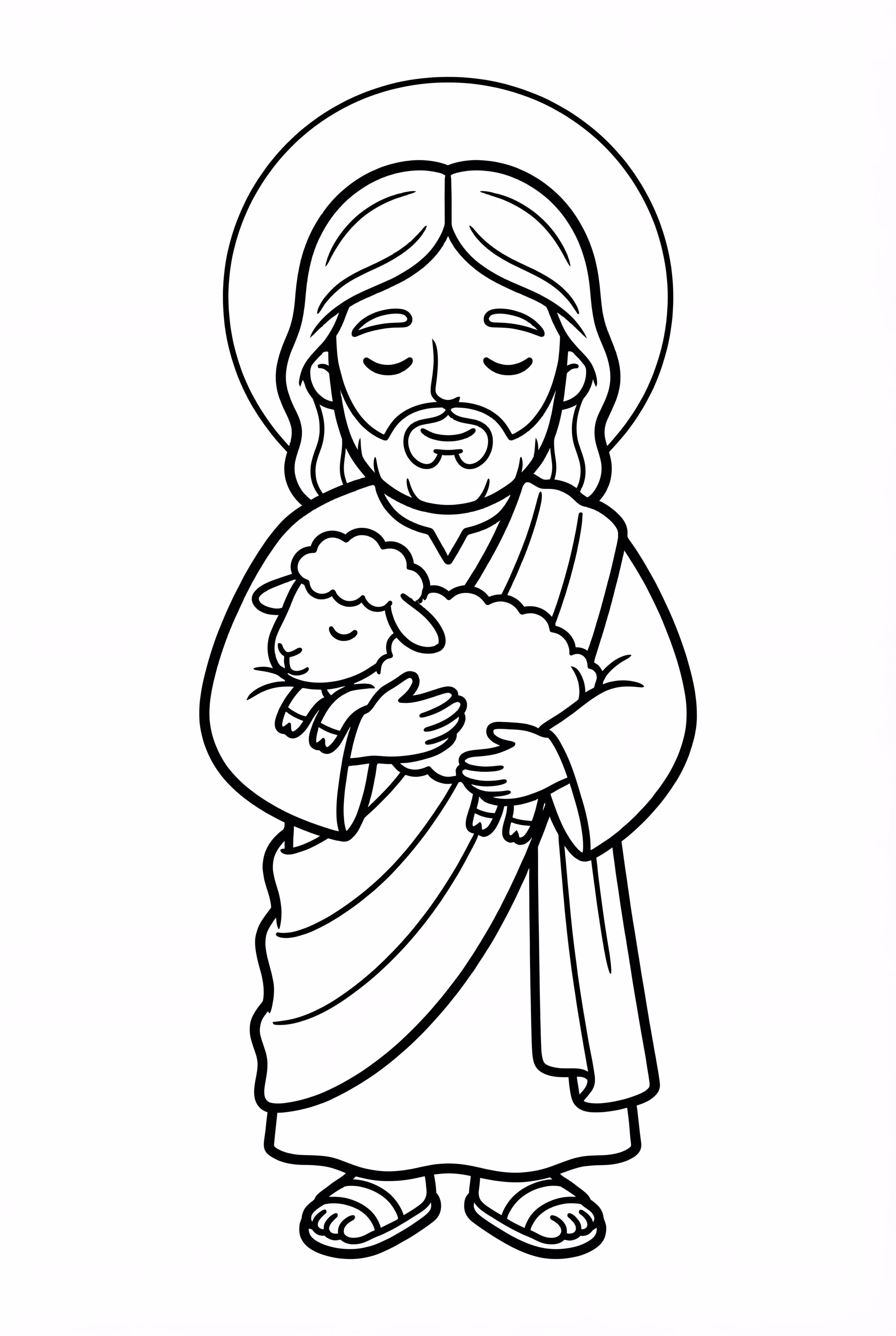 Jesus With A Little Lamb