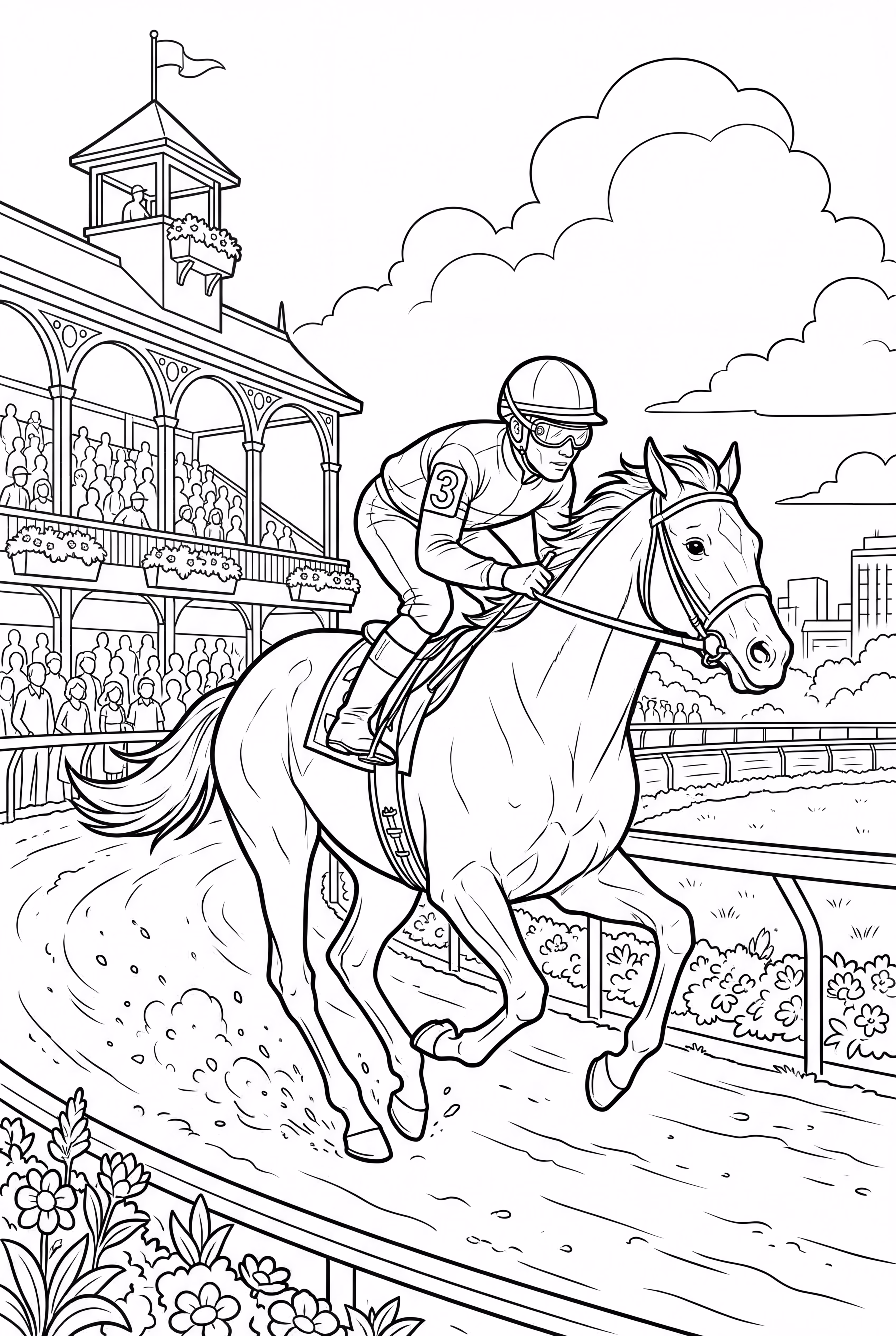 骑师与奔腾的马赛跑