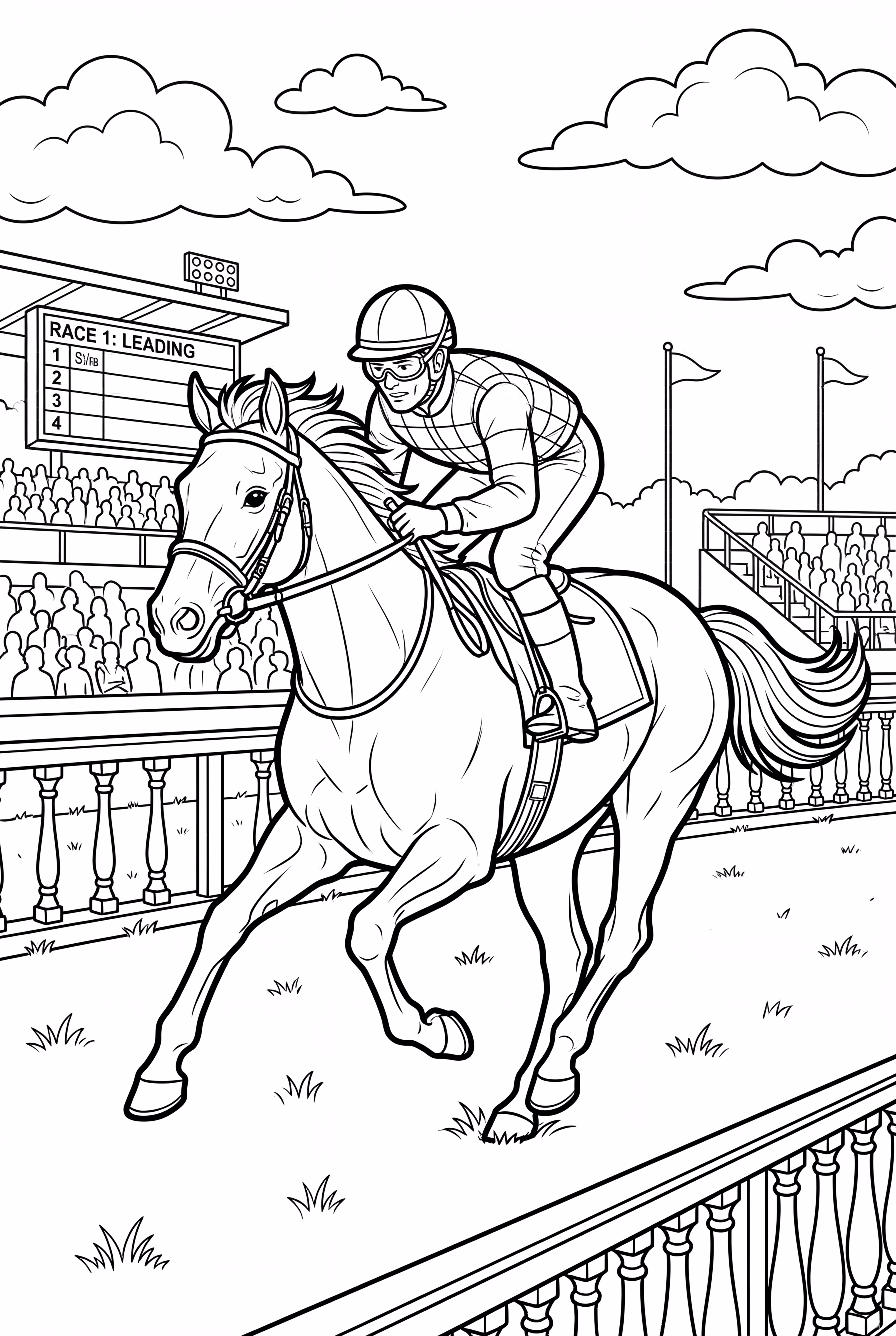 Jinete Corriendo en un Caballo a Galope-2