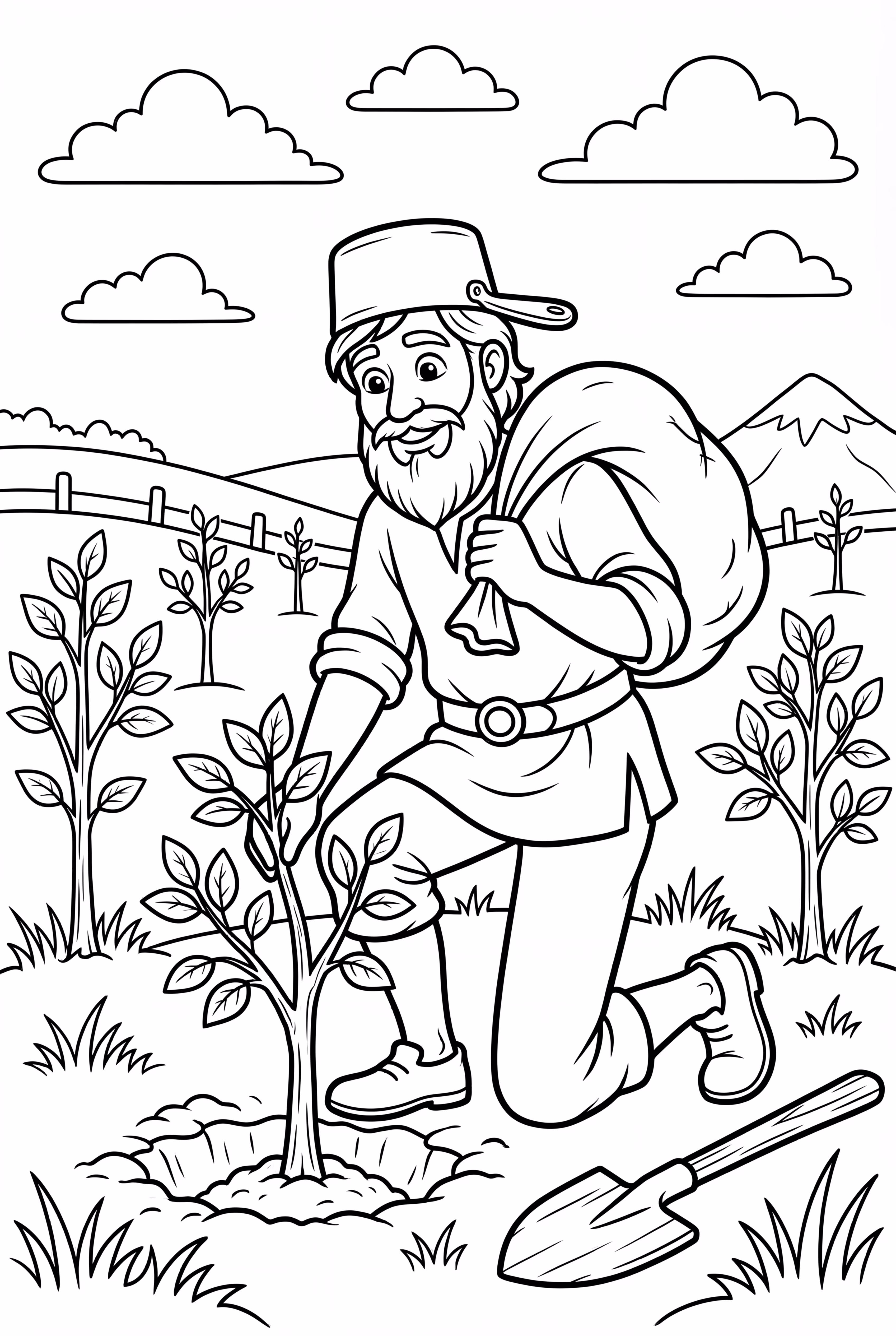 Johnny Appleseed Planting Apple Seeds-2