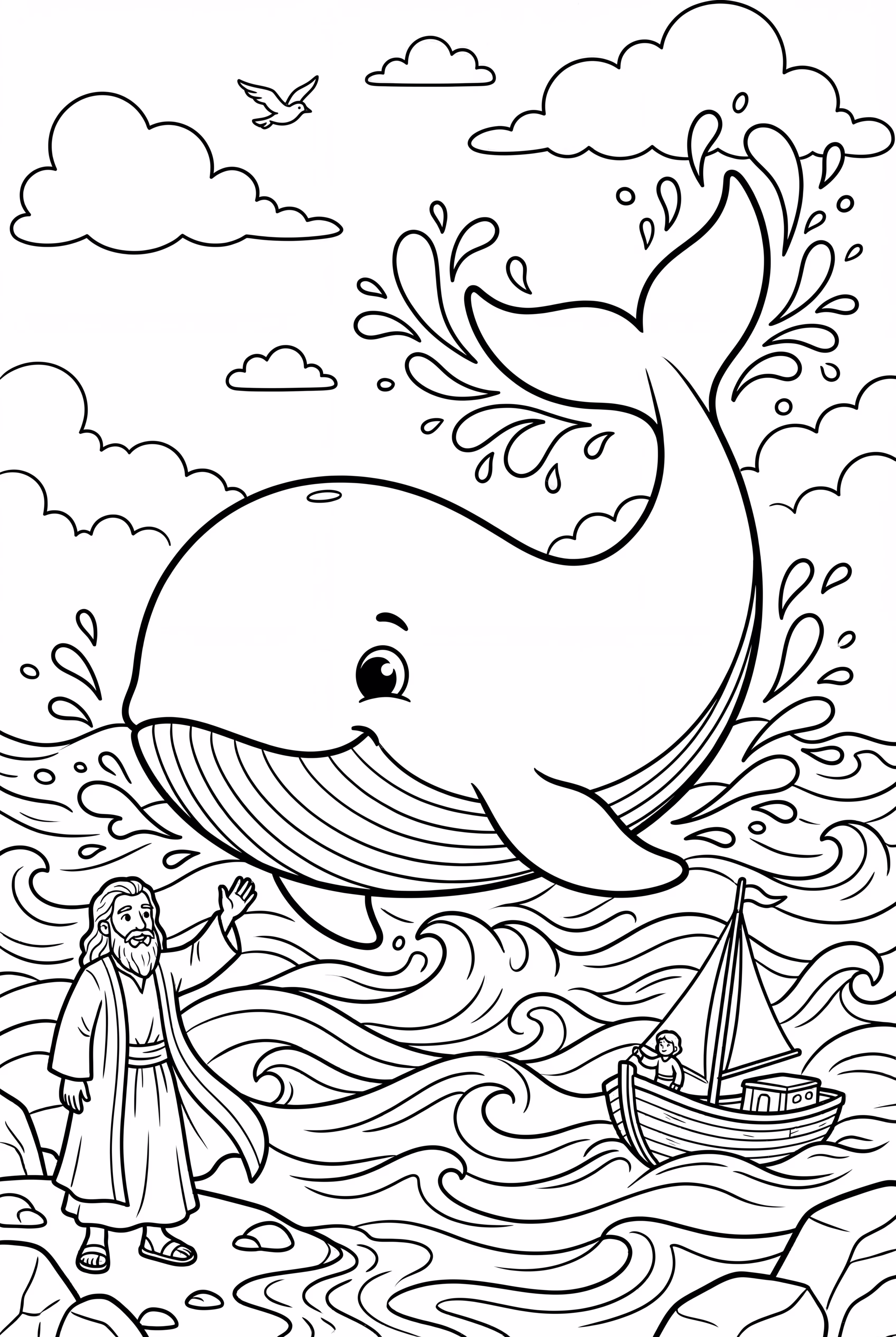 Jonah and the Whale in a Story Scene