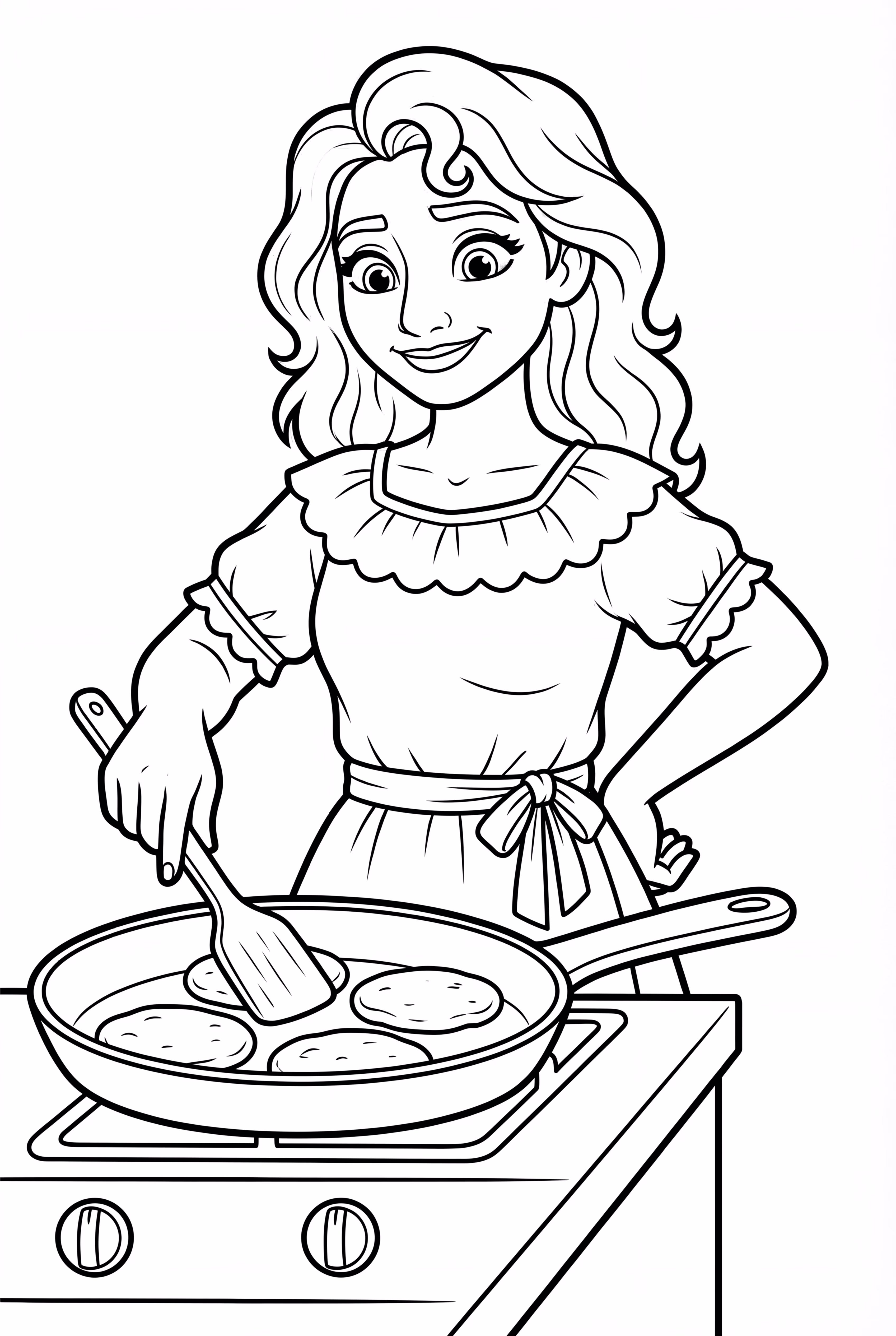 Julieta Cozinhando Arepas na Cozinha Encanto