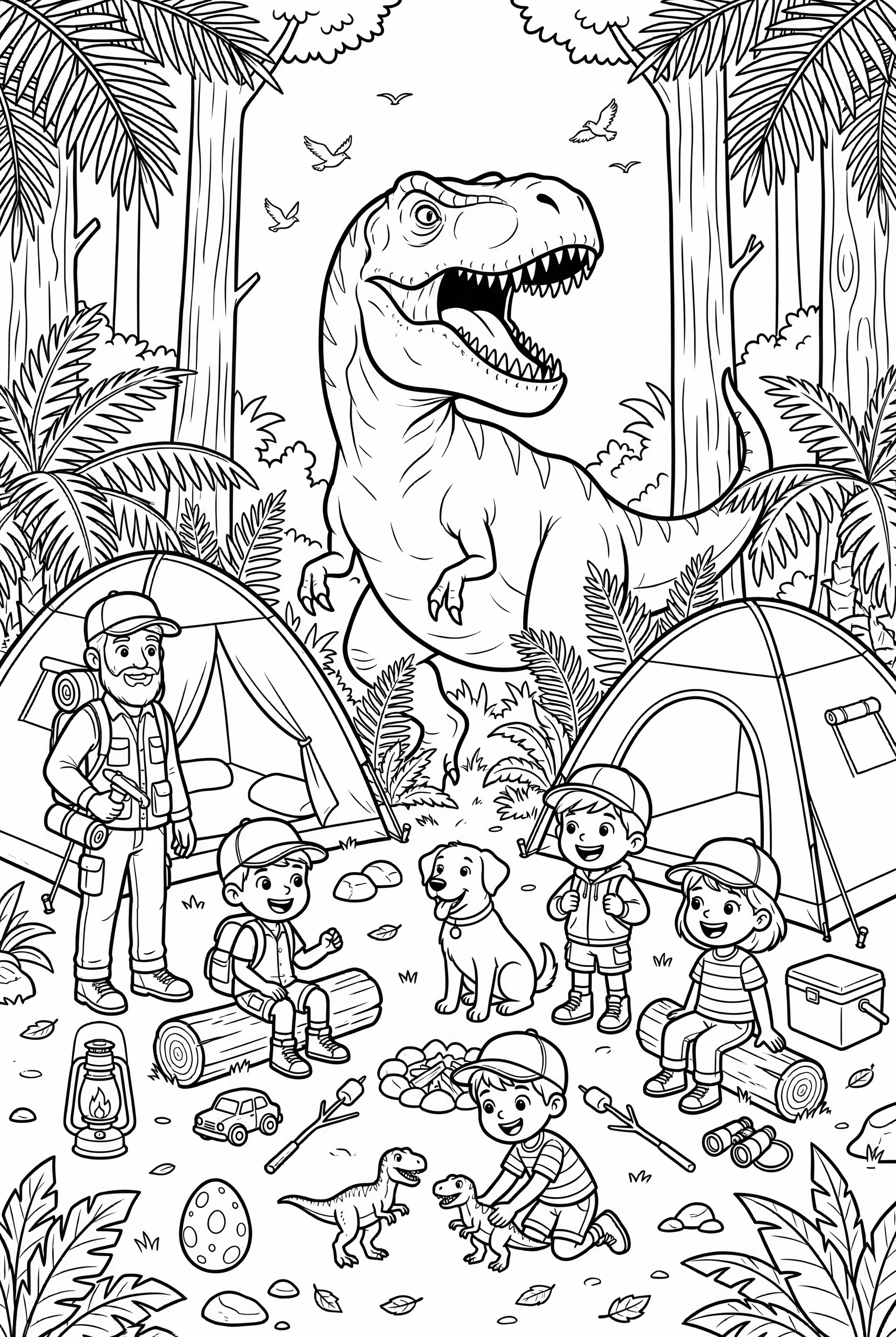 Acampamento Jurassic World na Natureza