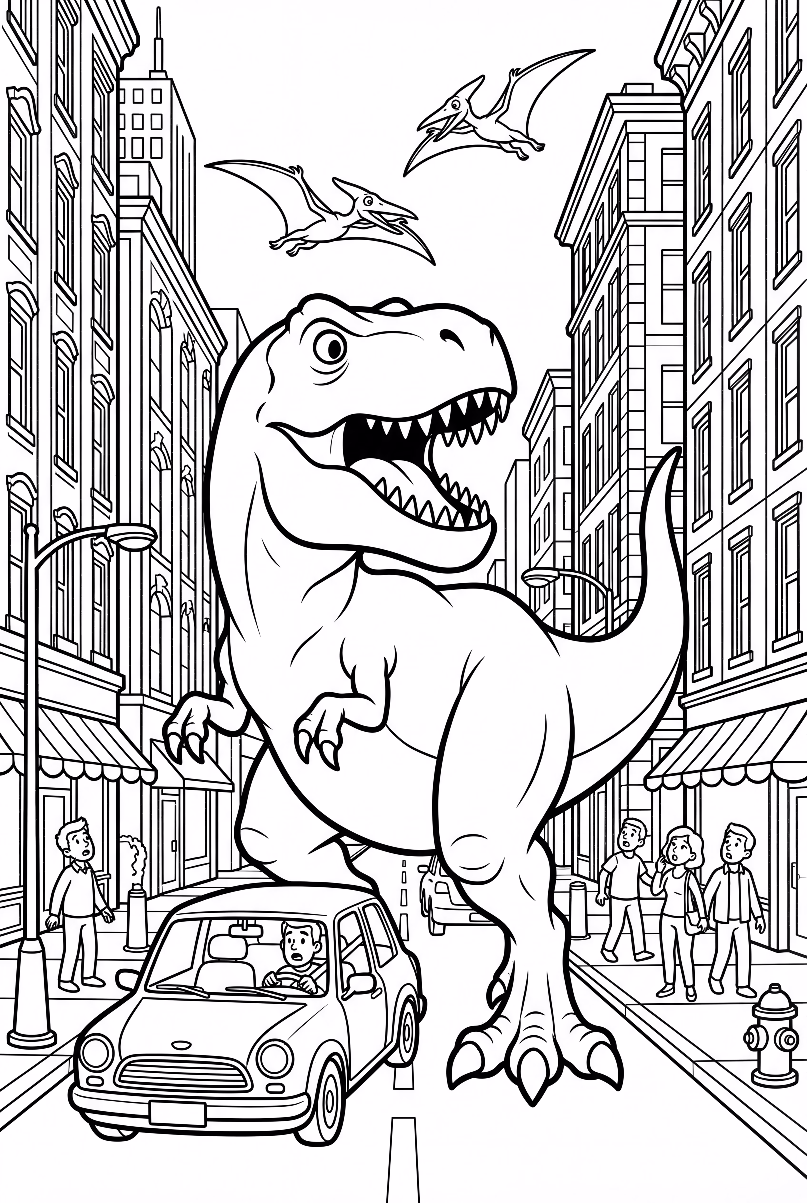 侏羅紀世界的恐龍在都市環境-2