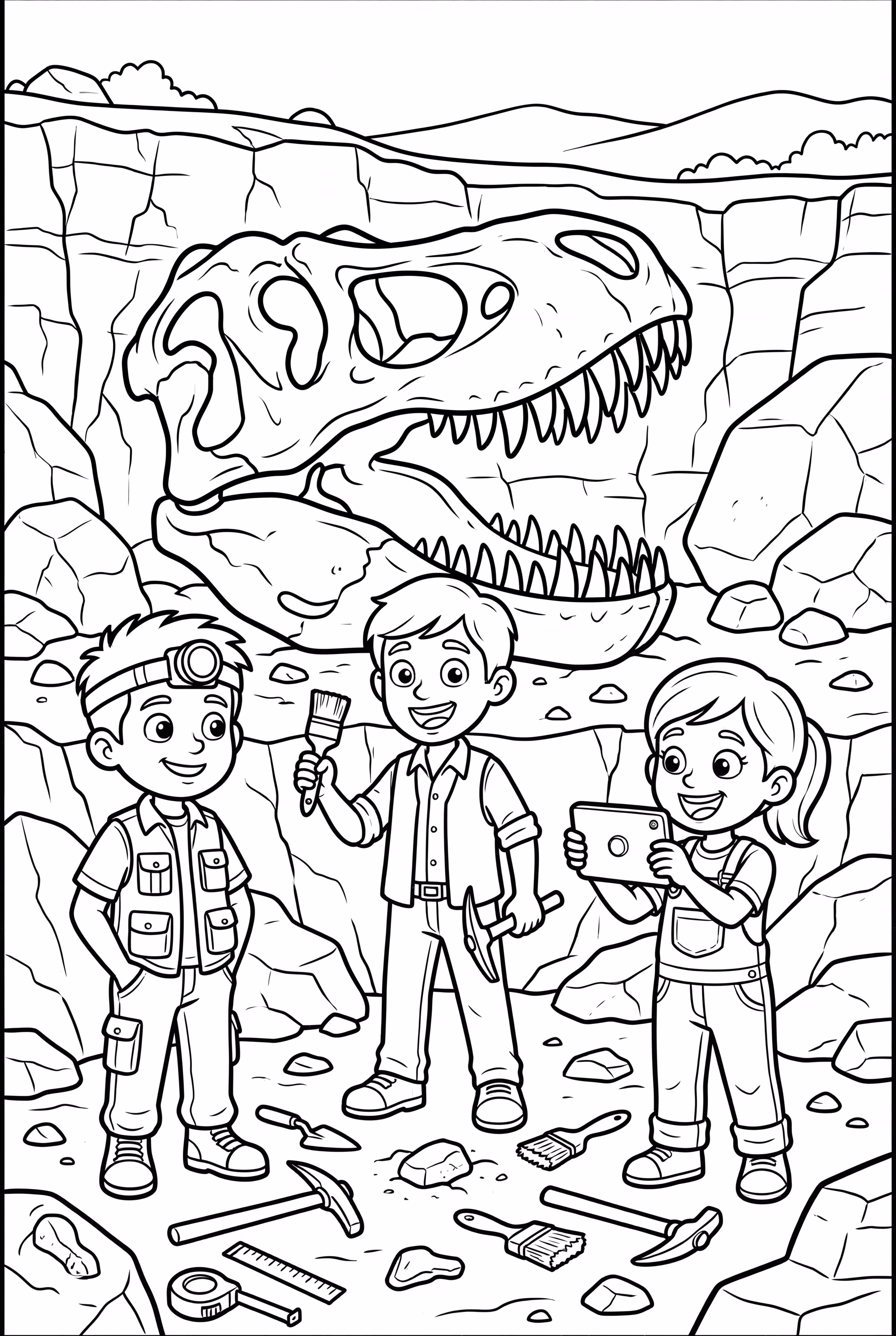 Jurassic World Expedition Team Discovering Fossils