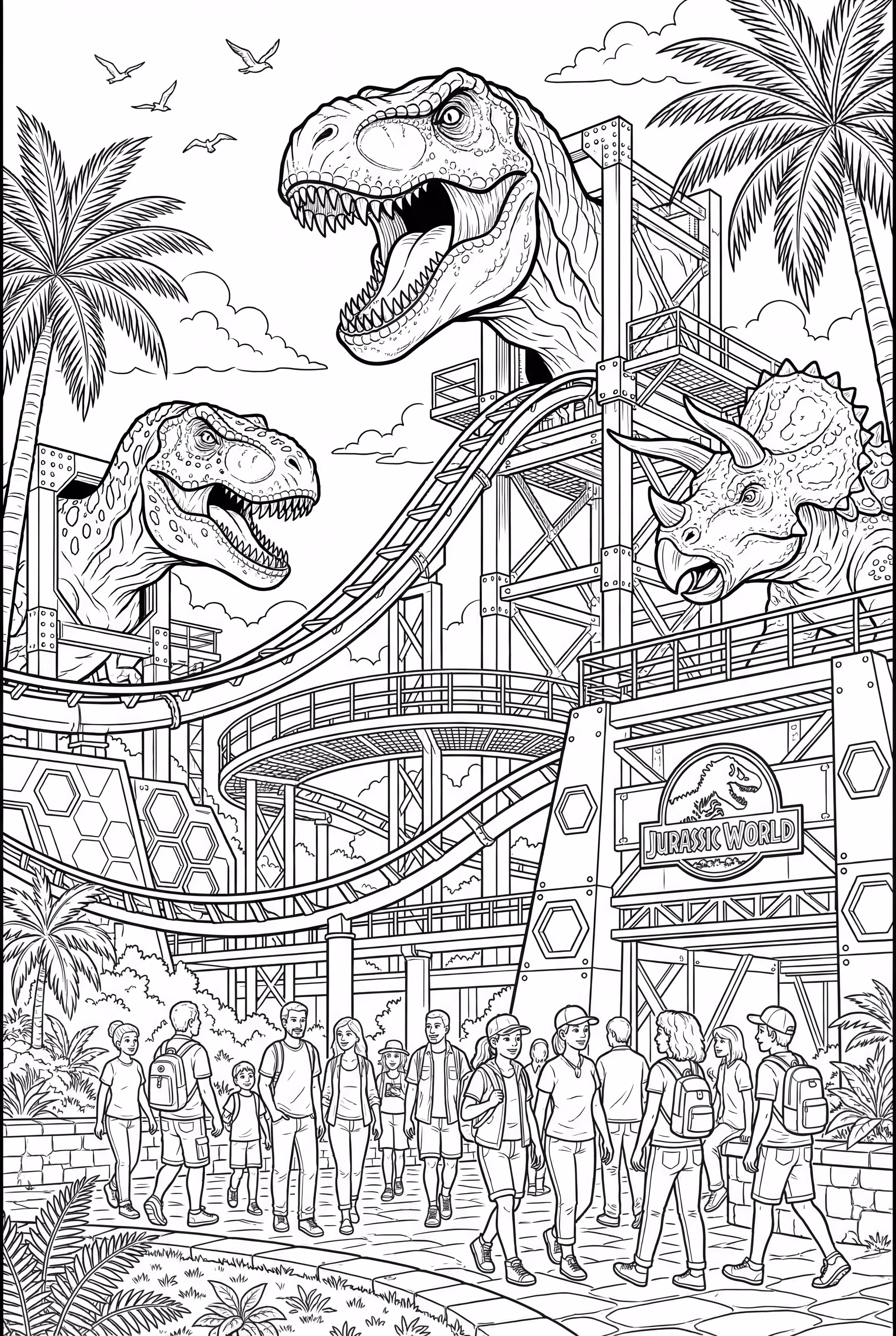 Visitantes do Mundo Jurássico no Parque