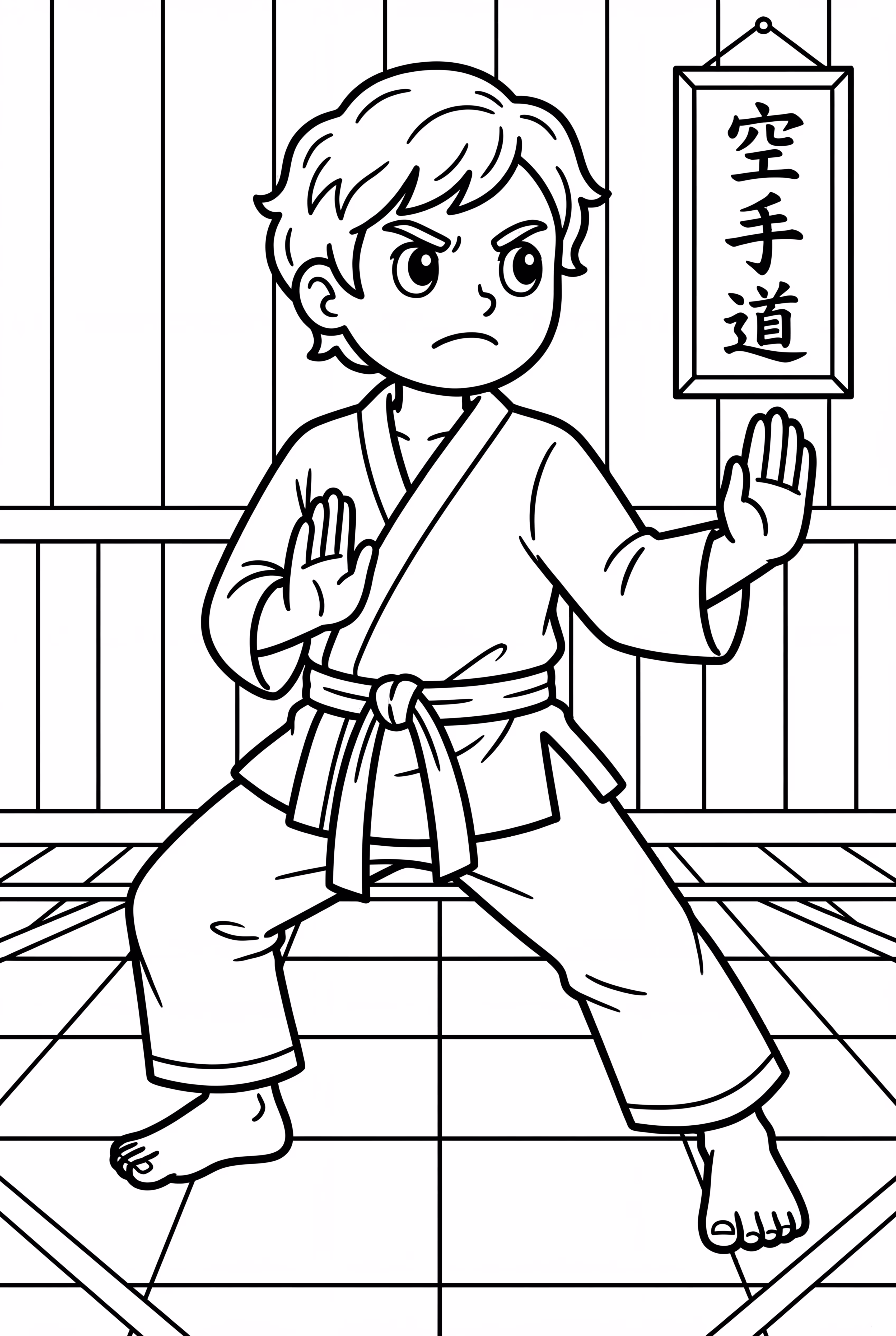 Karate Fighter In A Defensive Stance