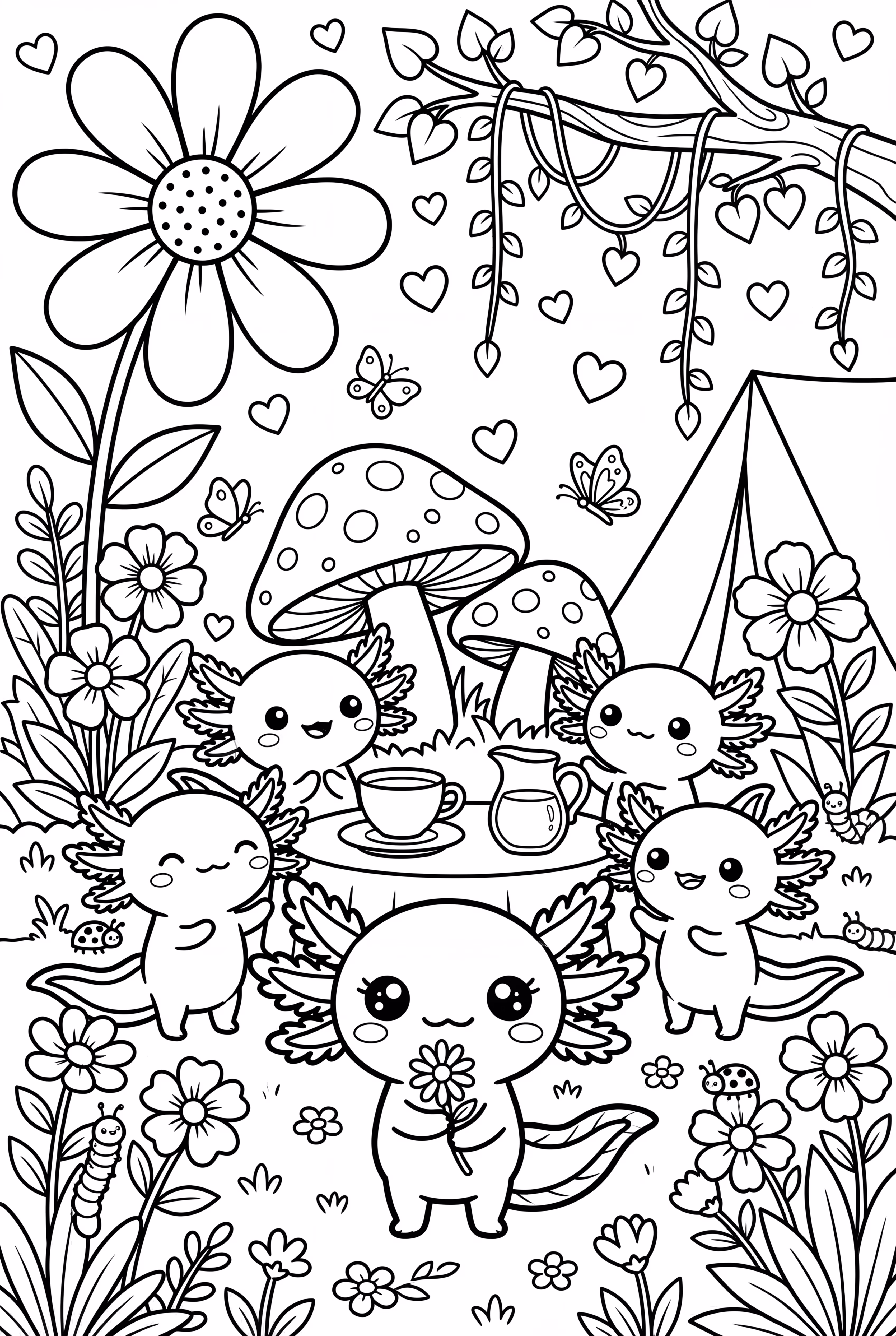 Kawaii Axolotl Garden Party-2