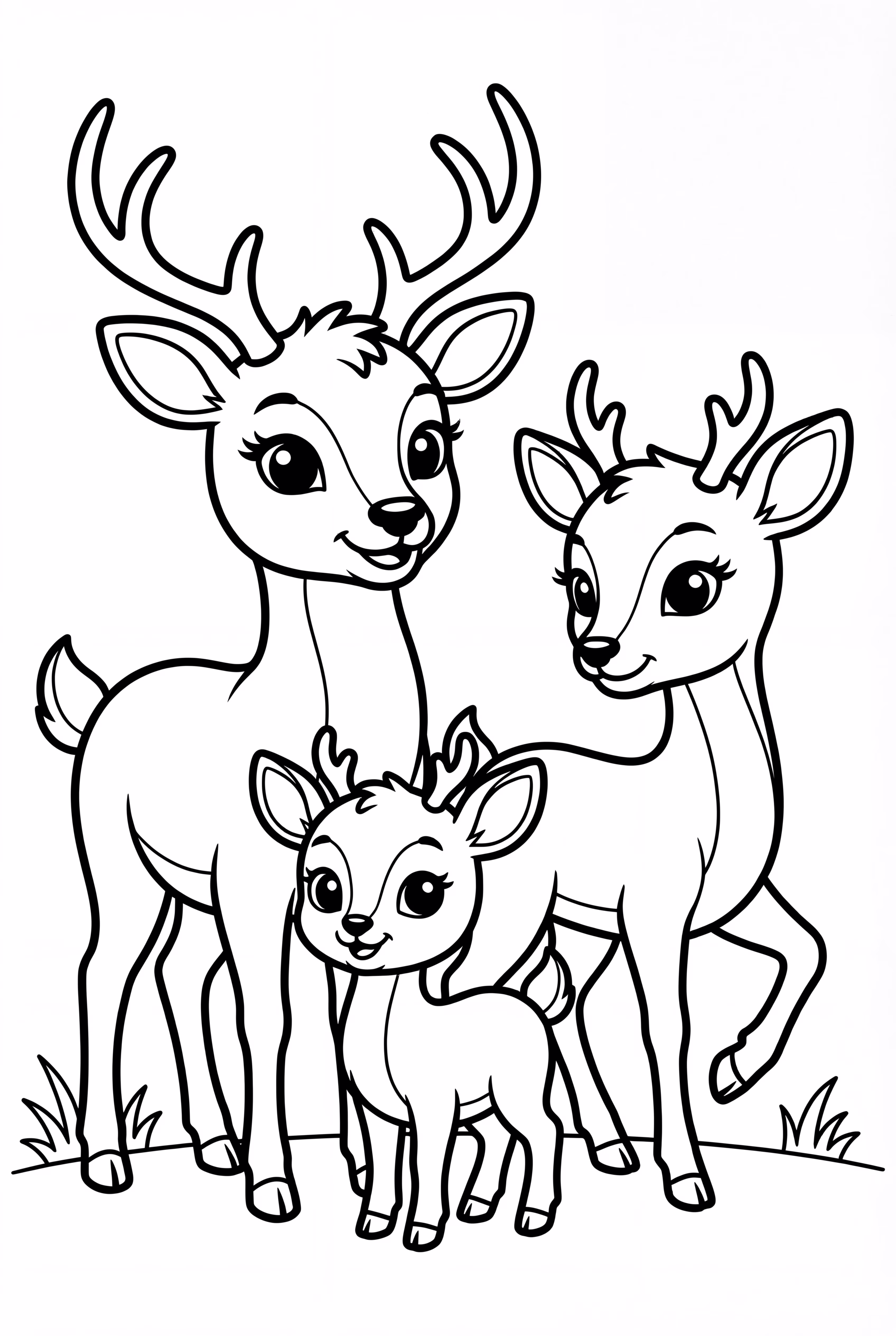 Kawaii Deer Family