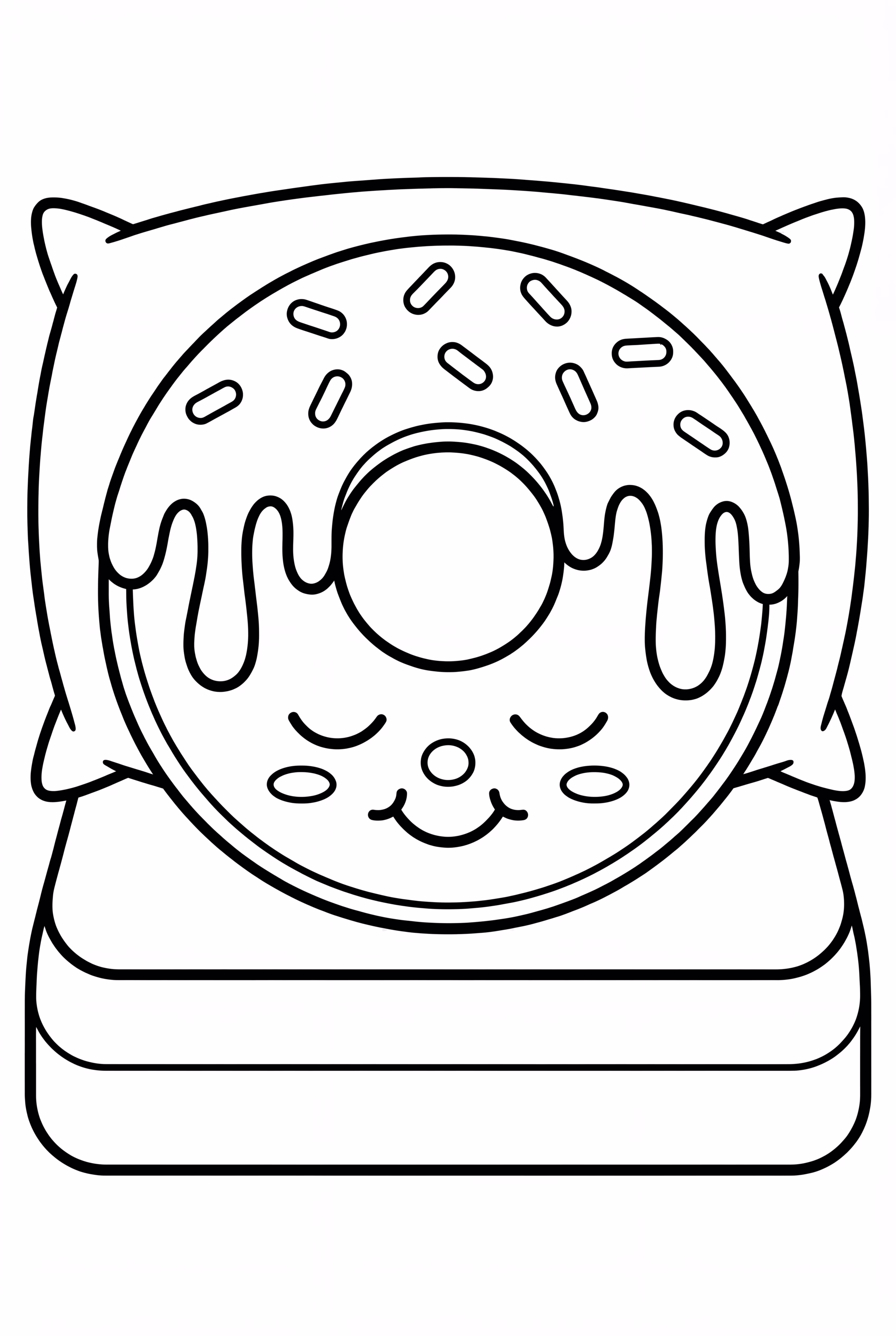 Kawaii Donut Sleeping On Pillow