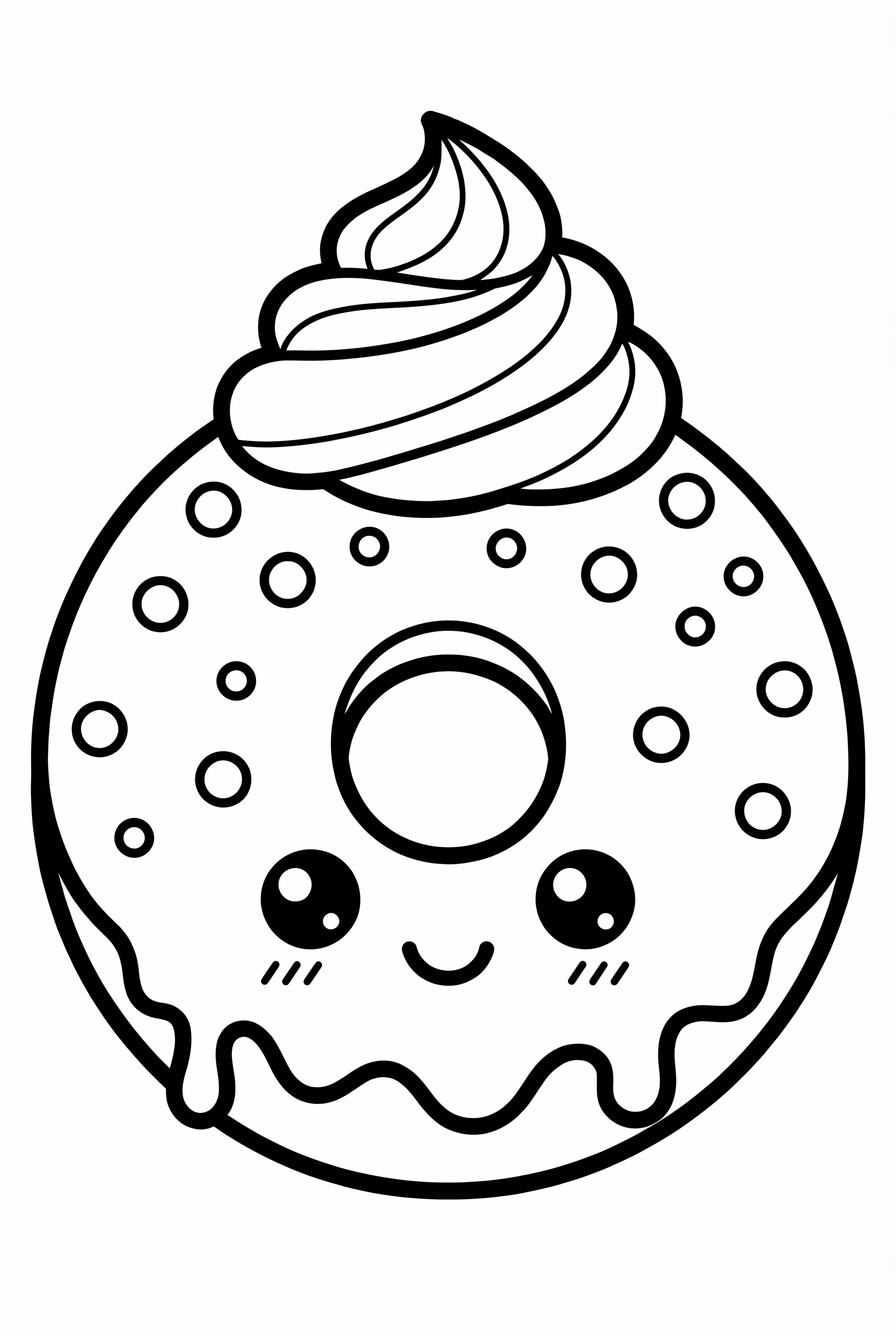Kawaii Donut With Whipped Cream