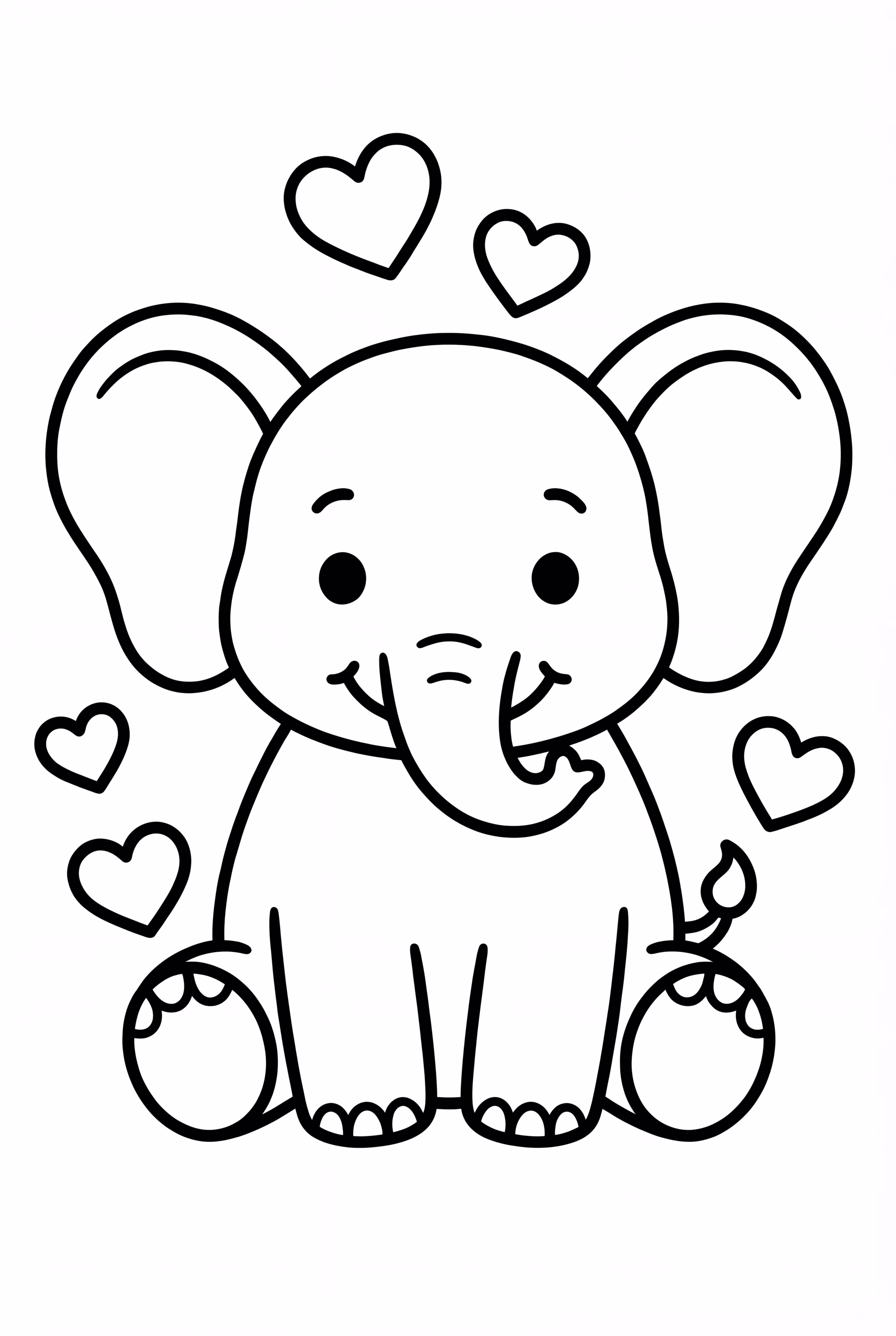 かわいい象とハート