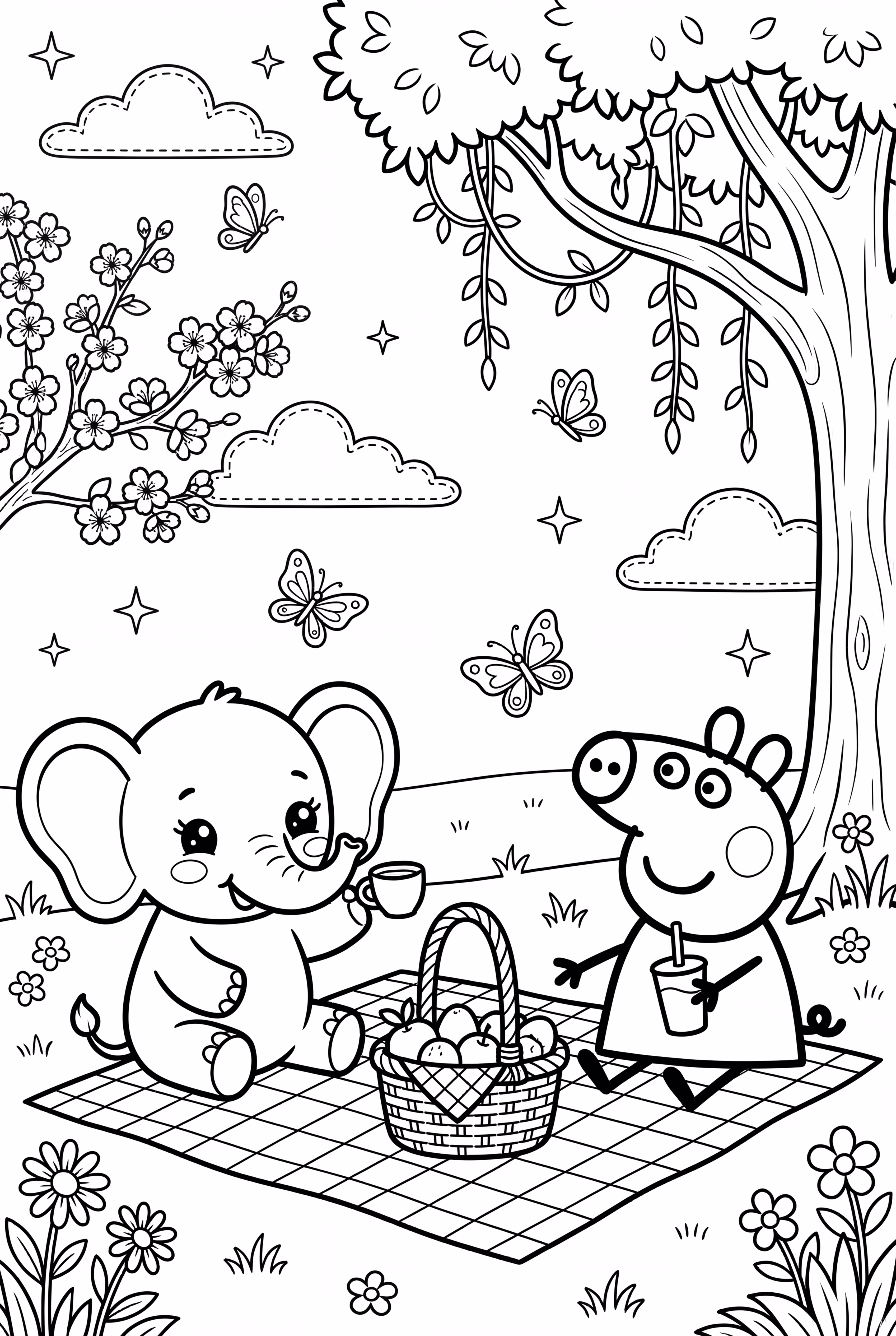 kawaii elephant with peppa pig