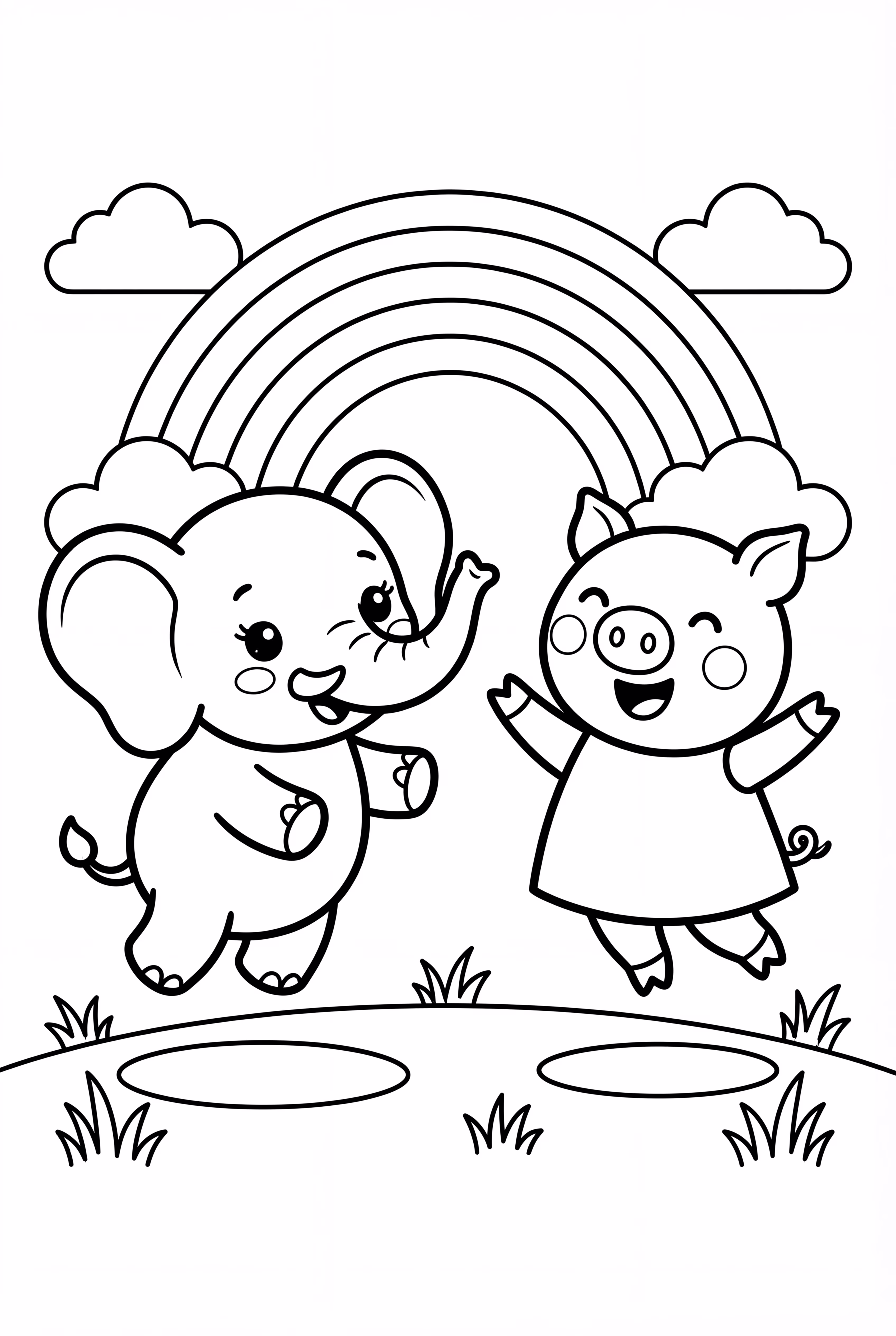 kawaii elephant with peppa pig