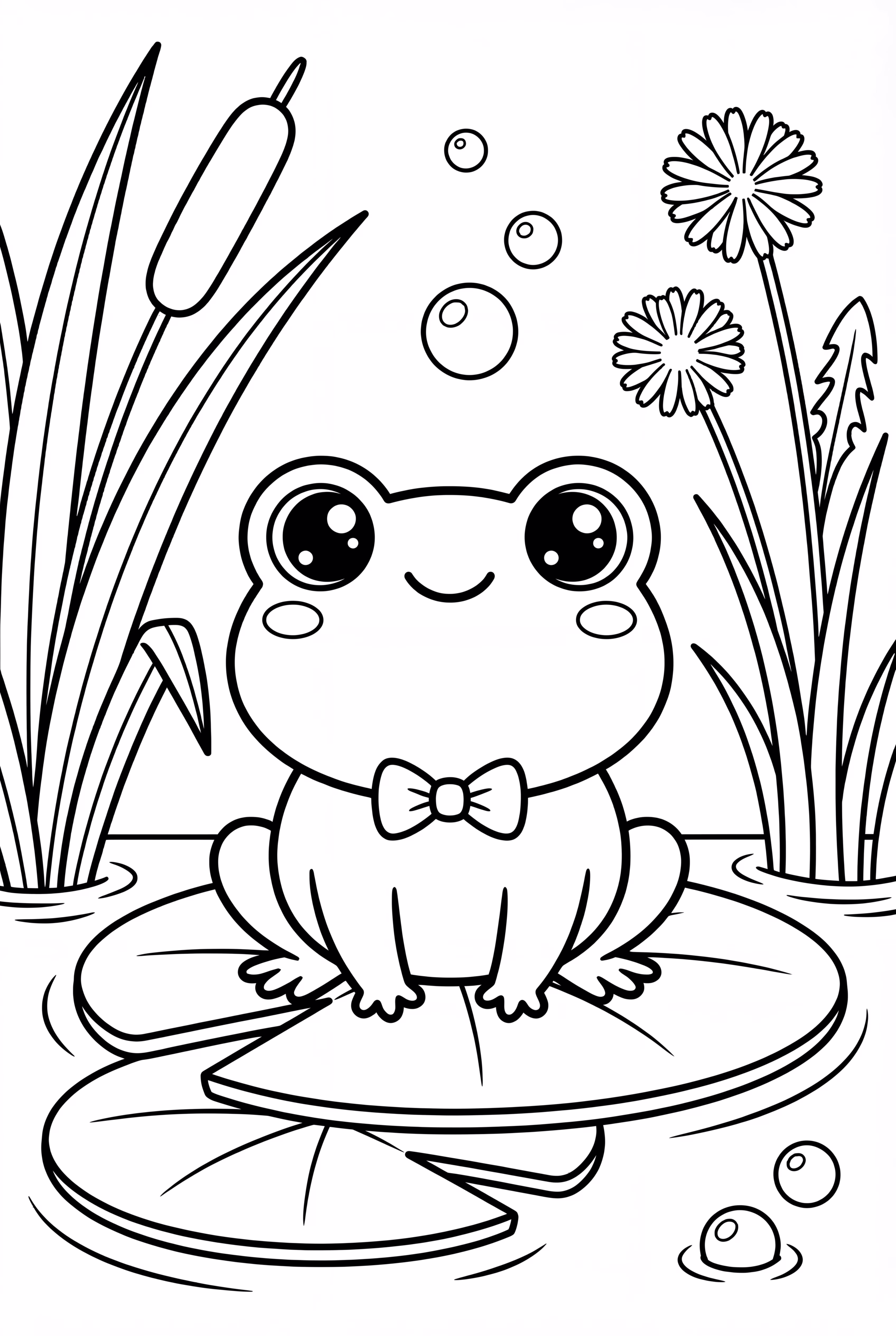 Kawaii Frosch mit einem Lächeln-2