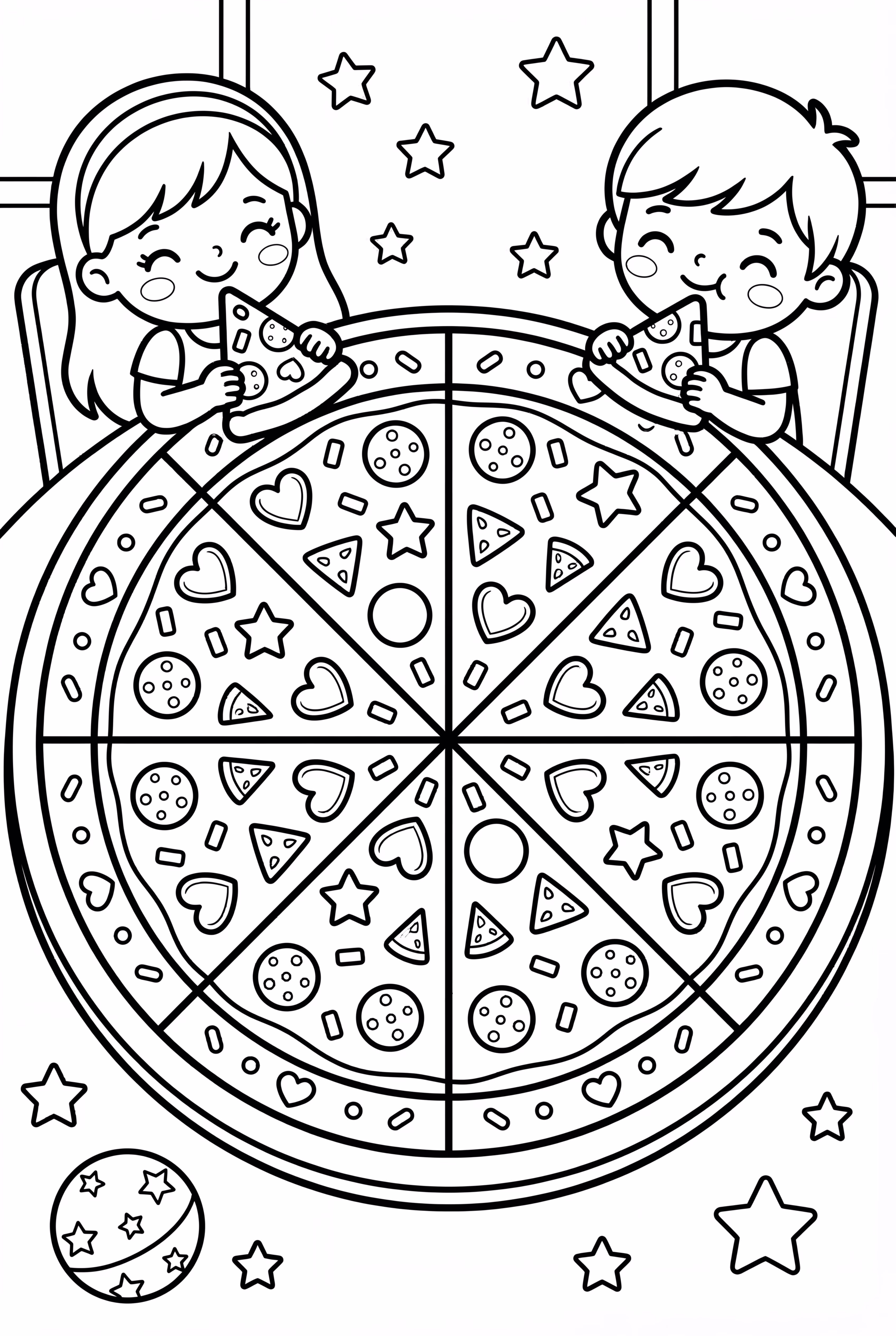 Kawaii Pizza Scene with Multiple Characters-2