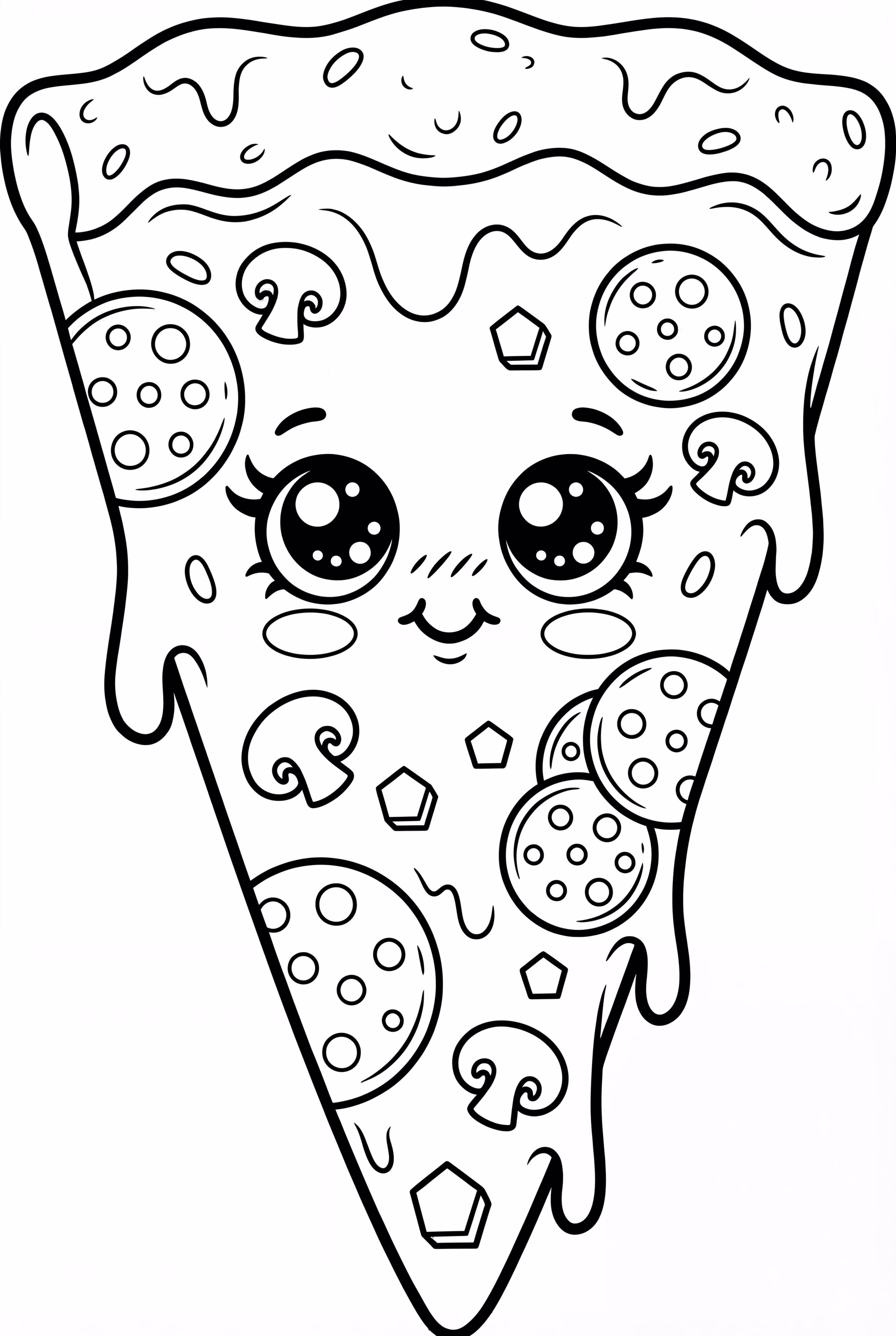 Kawaii Pizza Slice with a Face